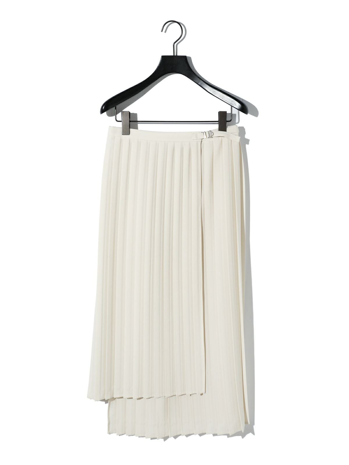 MIDIUMISOLID for Ladies アシンメトリーヘムラッププリーツスカート[A