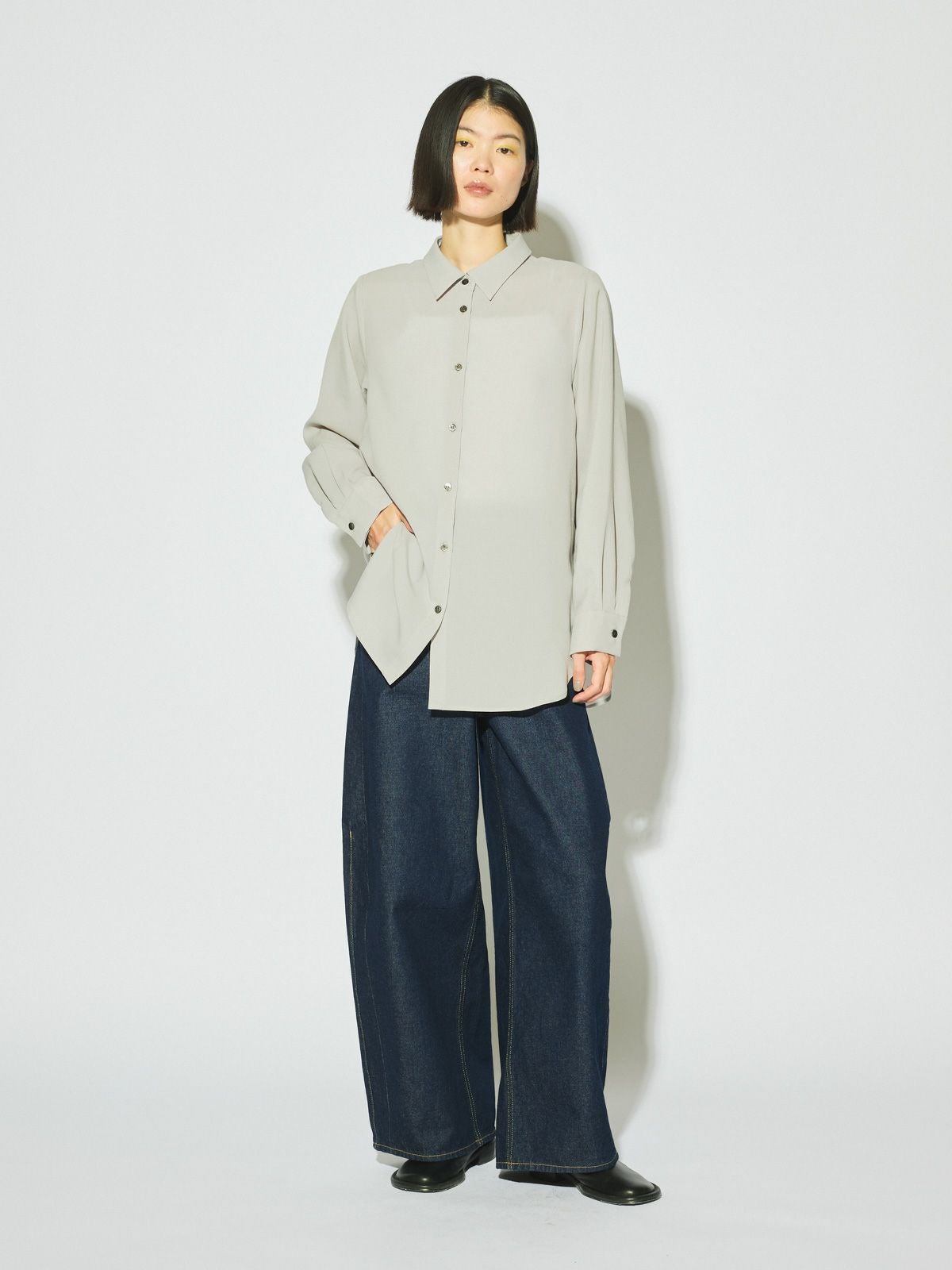 MIDIUMISOLID for Ladies ベーシックロングシャツ[A]｜ MARcourt