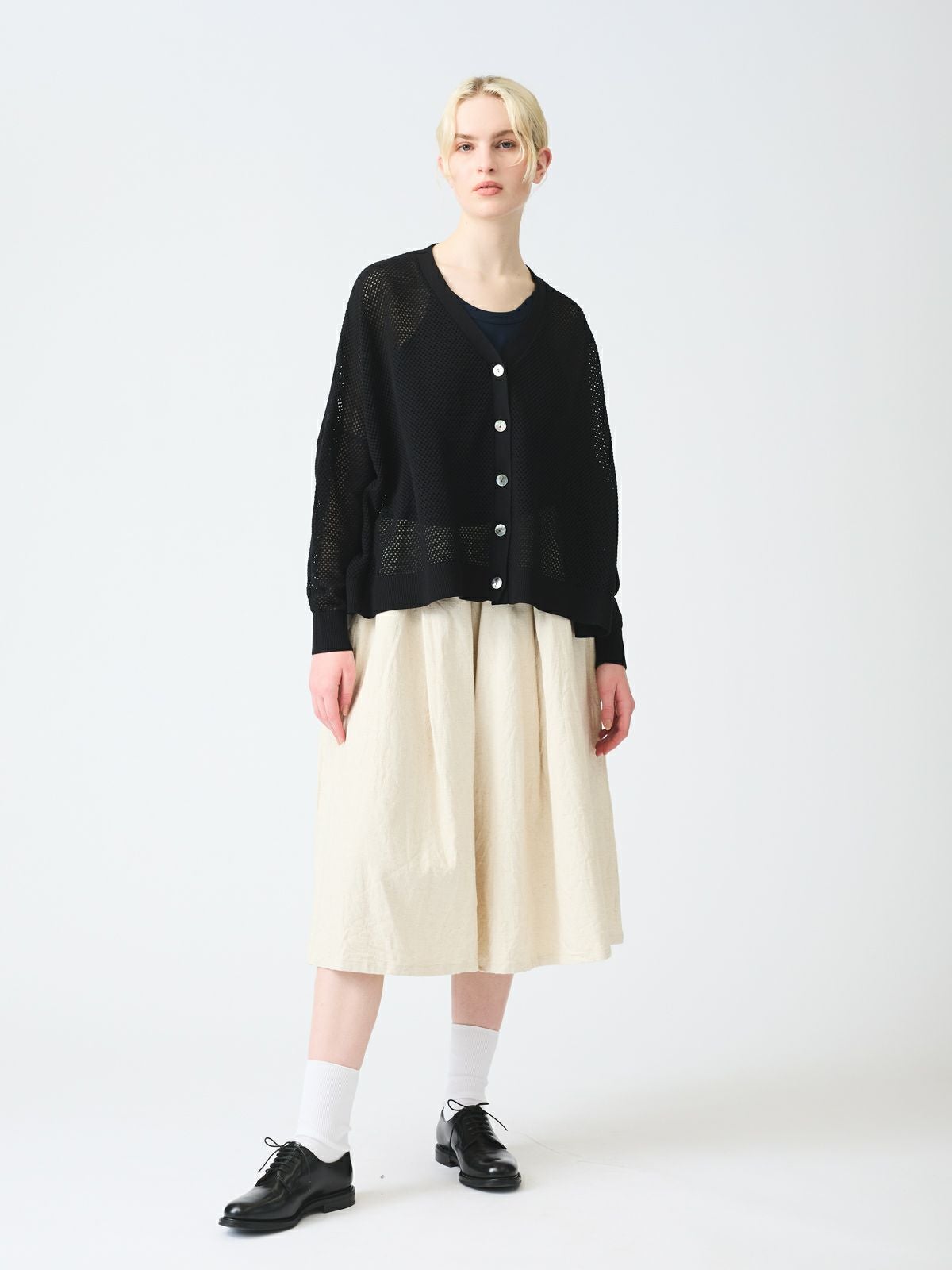 mizuiro ind シアーパターンVネックカーディガン｜ MARcourt ONLINE