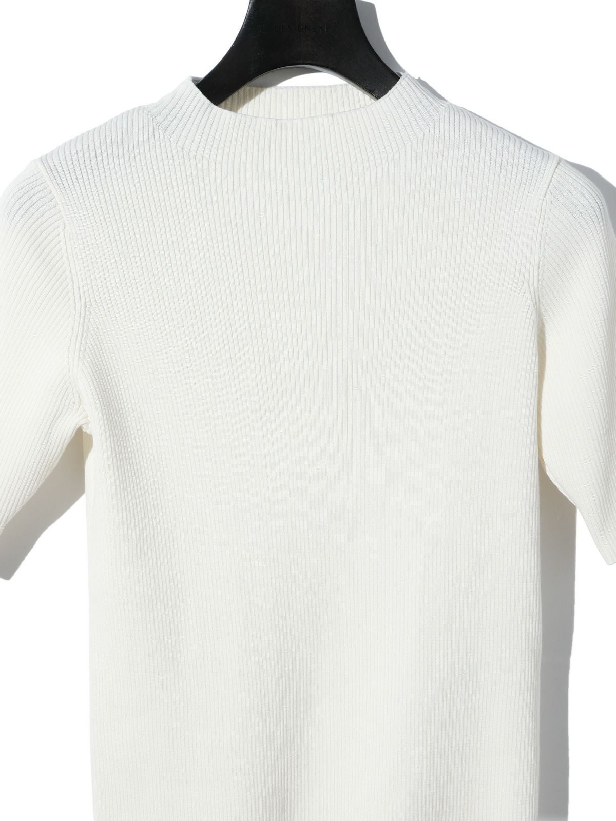 MIDIUMISOLID for Ladies ボトルネックハーフスリーブリブトップ[A