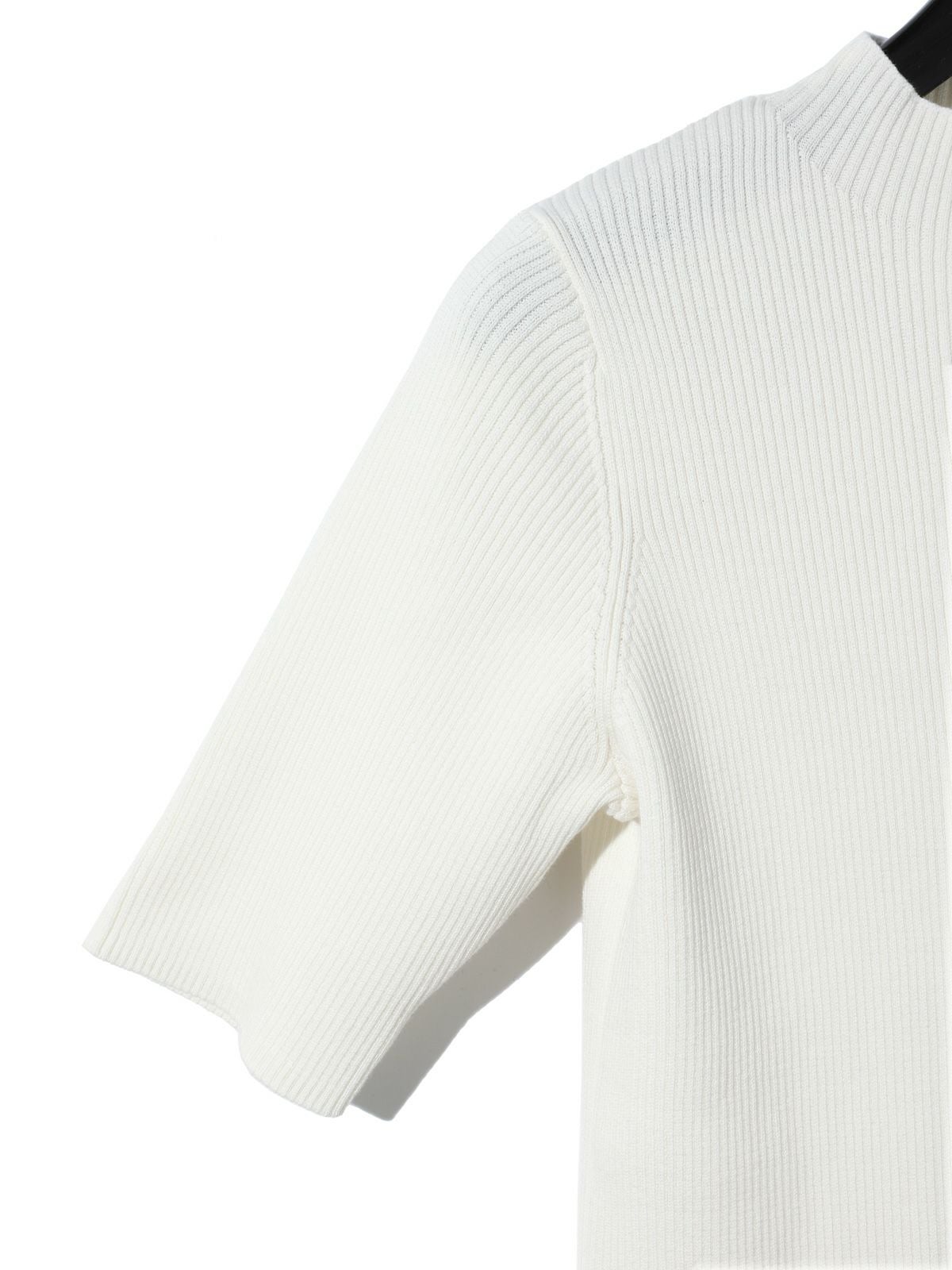 MIDIUMISOLID for Ladies ボトルネックハーフスリーブリブトップ[A