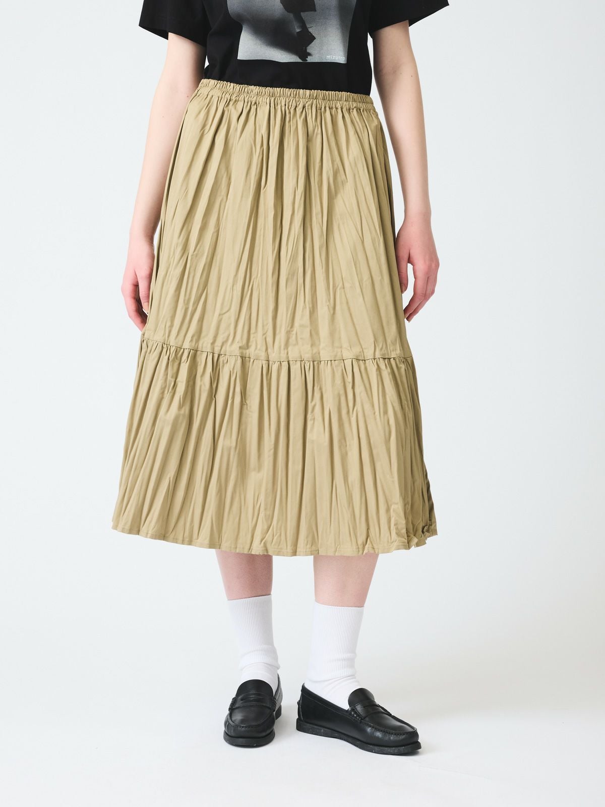 mizuiro ind ワッシャープリーツティアードスカート｜ MARcourt ONLINE
