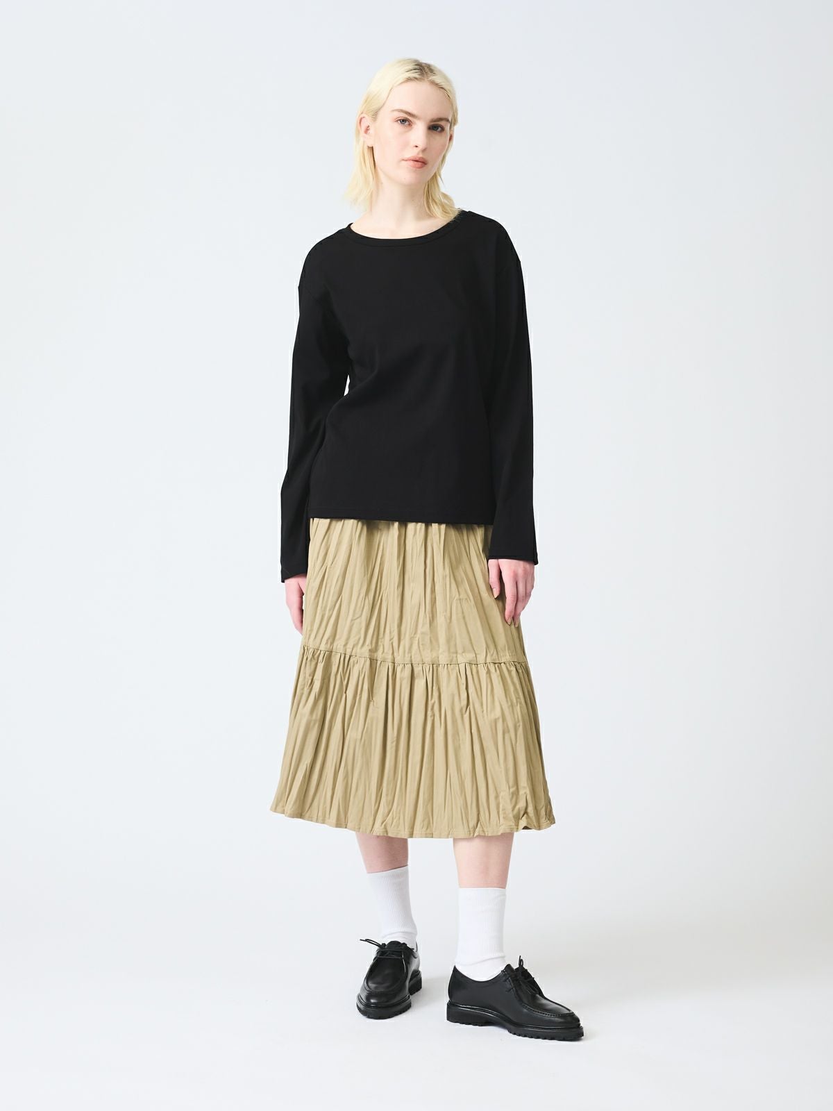 mizuiro ind ワッシャープリーツティアードスカート｜ MARcourt ONLINE