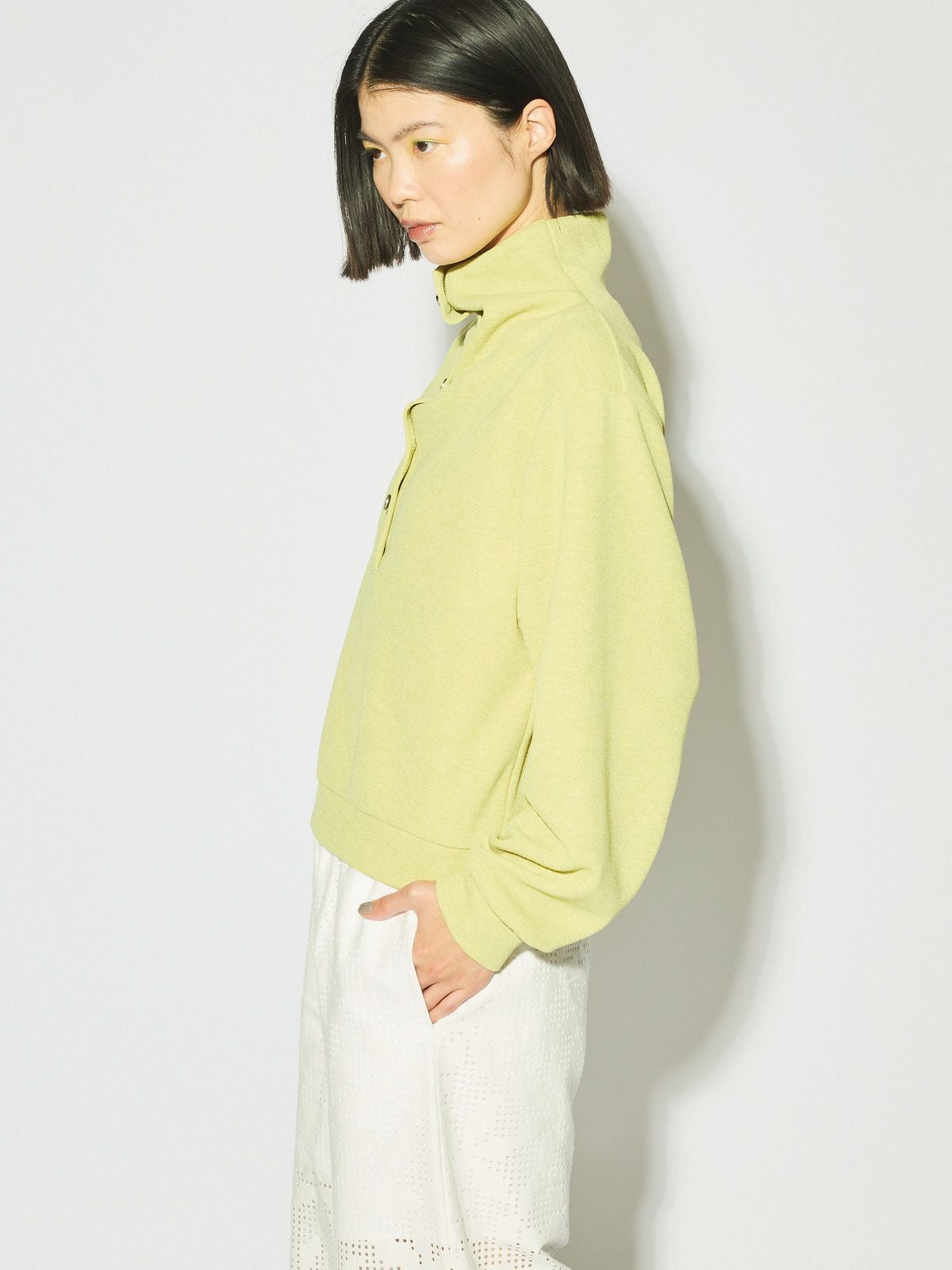 MIDIUMISOLID for Ladies ハイネックショートプルオーバー[A