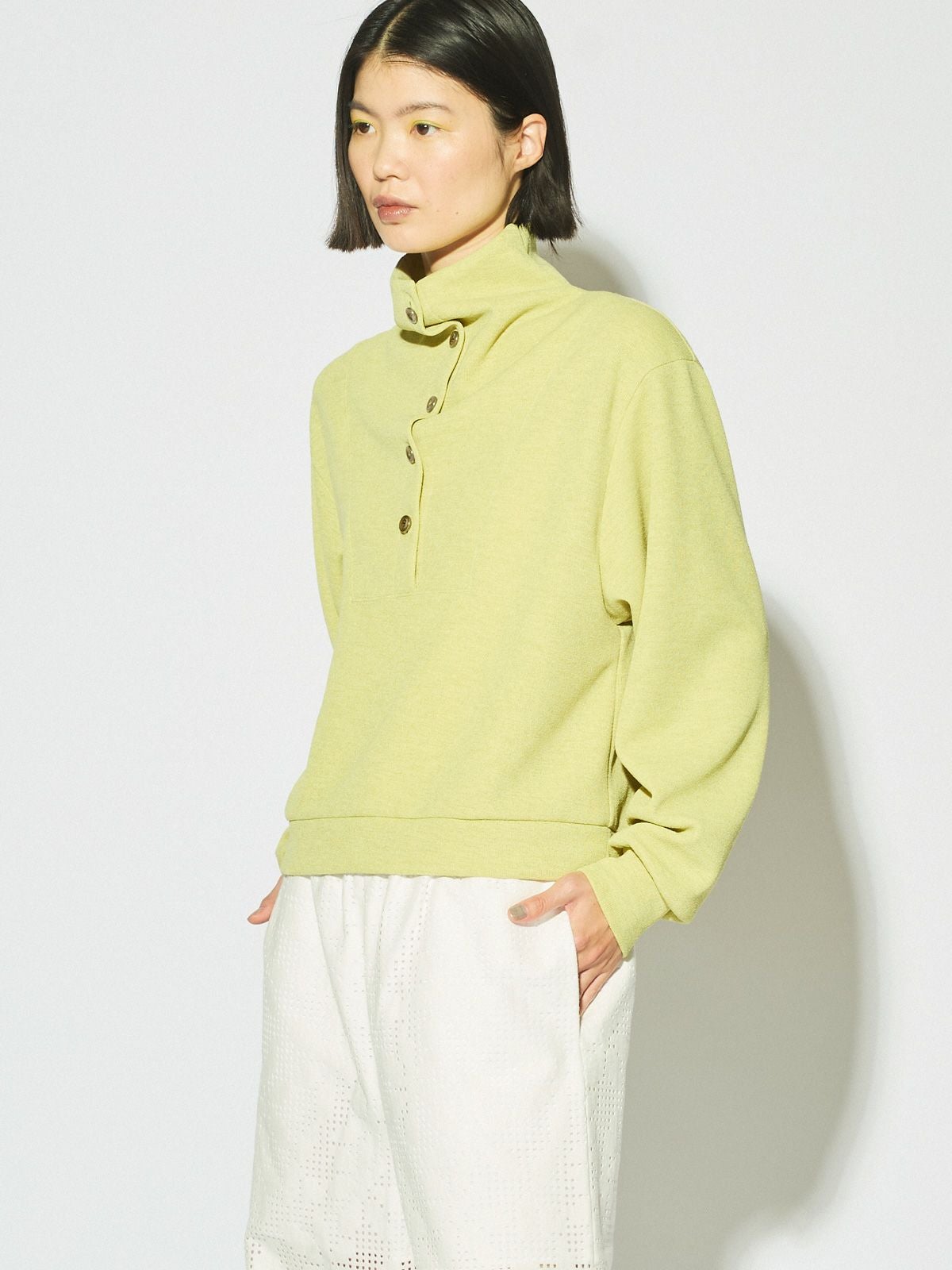MIDIUMISOLID for Ladies ハイネックショートプルオーバー[A