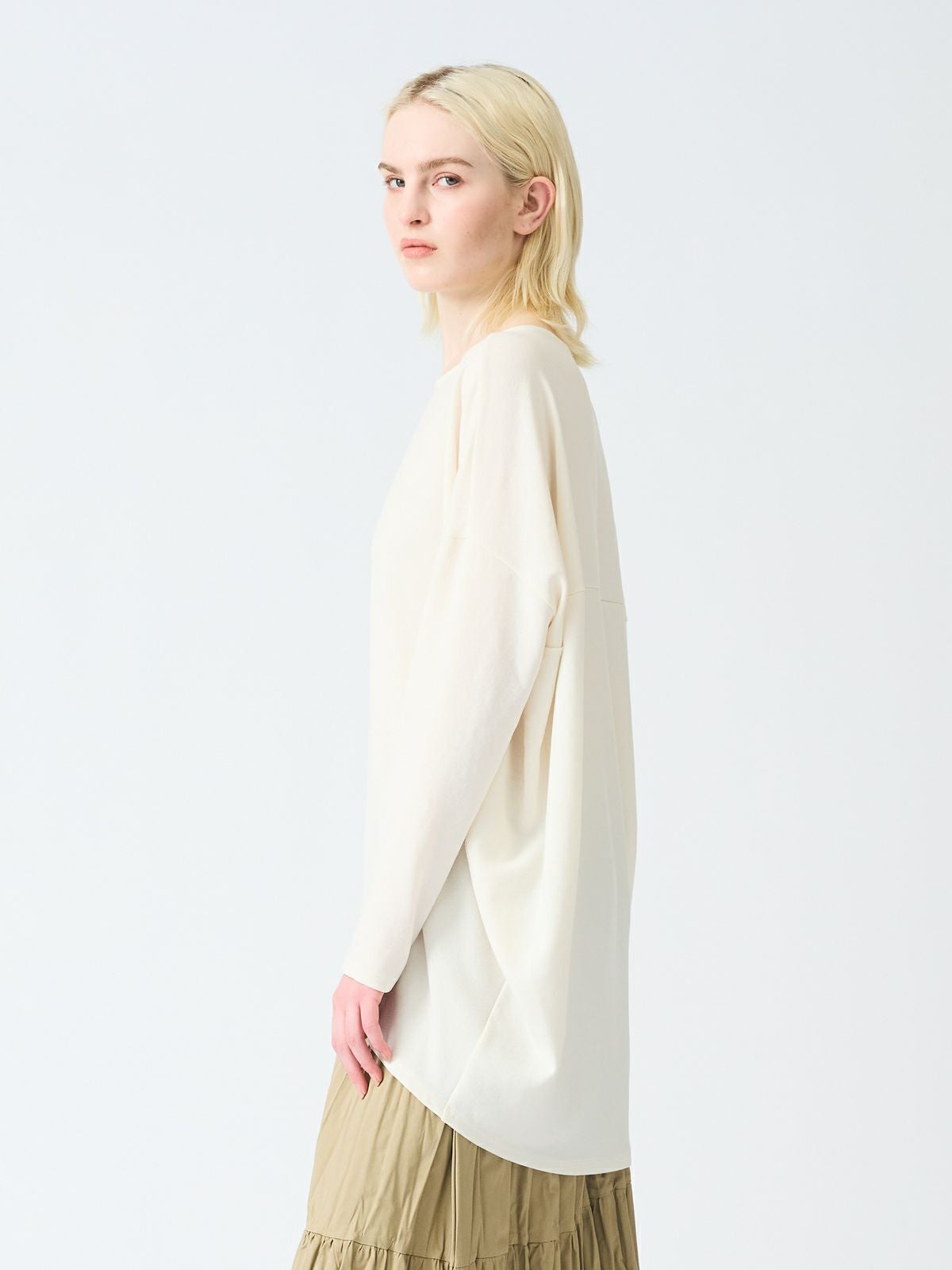 mizuiro ind ジョーゼットボートネックコクーンプルオーバー