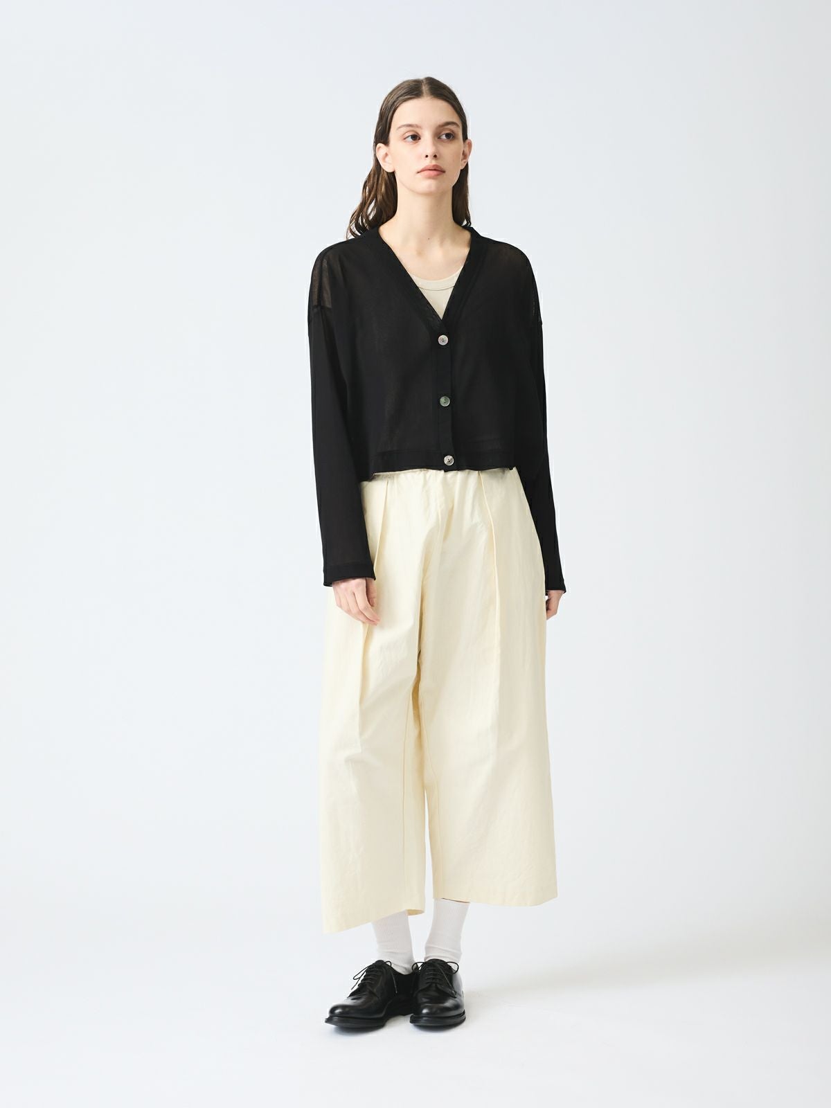mizuiro ind メッシュVネックショートカーディガン｜ MARcourt ONLINE