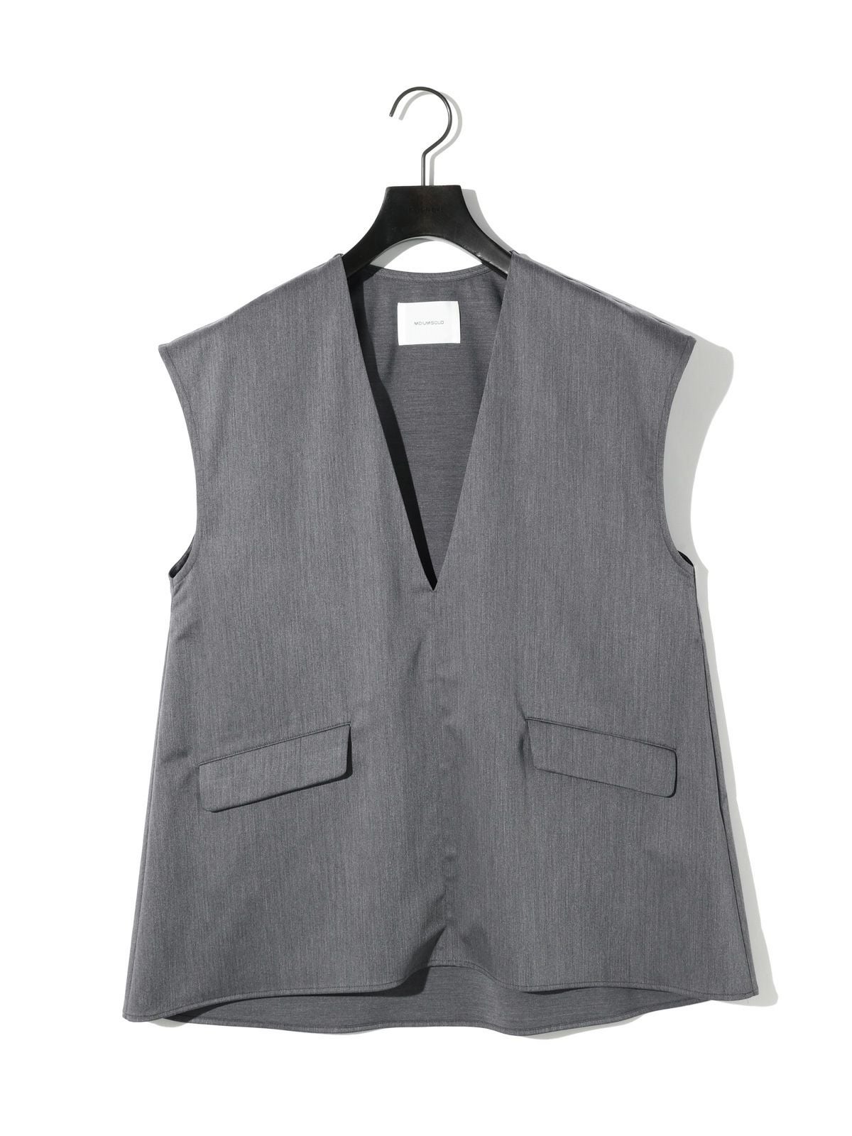 MIDIUMISOLID for Ladies Vネックノースリーブプルオーバー[A