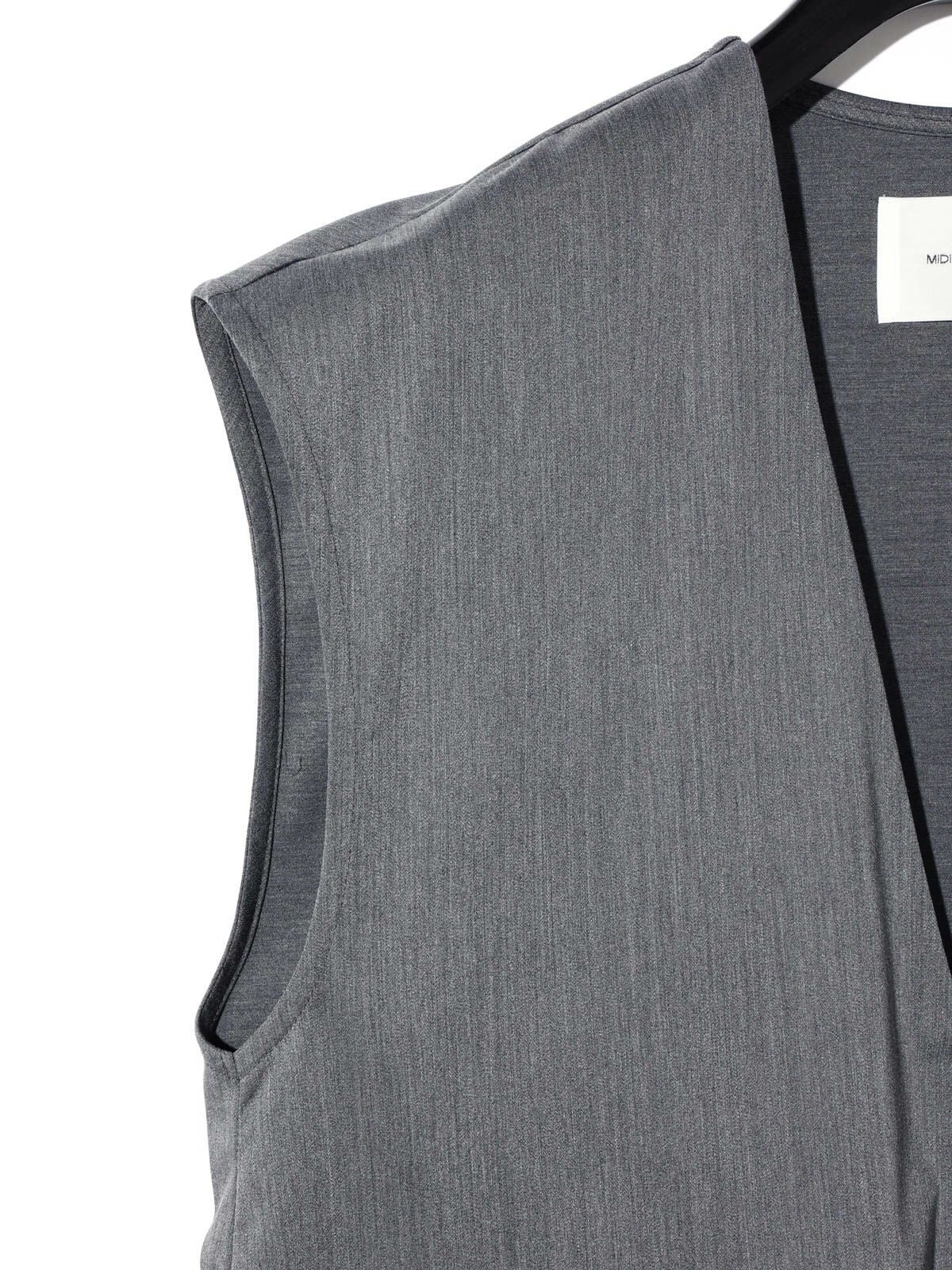 MIDIUMISOLID for Ladies Vネックノースリーブプルオーバー[A