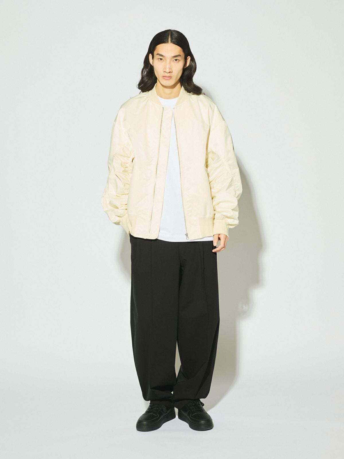 MIDIUMISOLID Men's コンプレッションストレッチテーパードパンツ[A