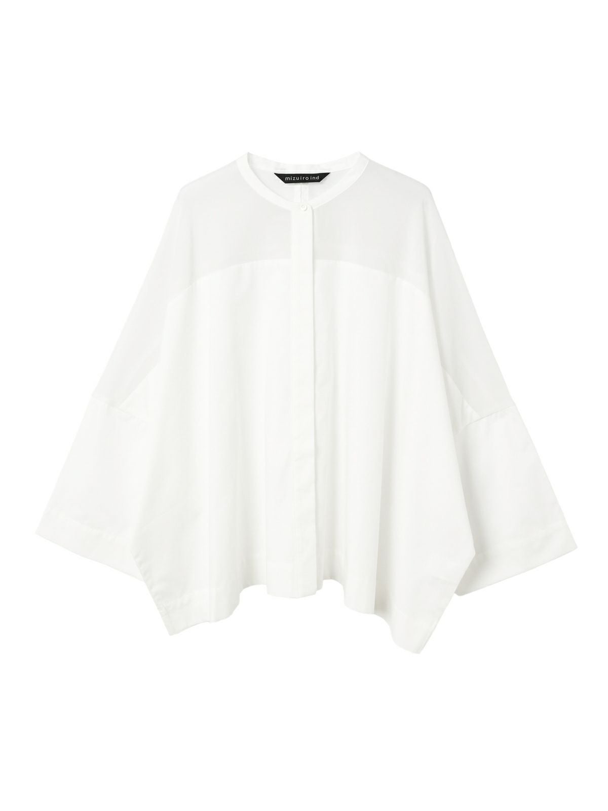 mizuiro ind シアー　今期　白シャツ ホワイト 長袖　美品 mizuiro ind スタンドカラーシアーシャツ｜ MARcourt ONLINE STORE