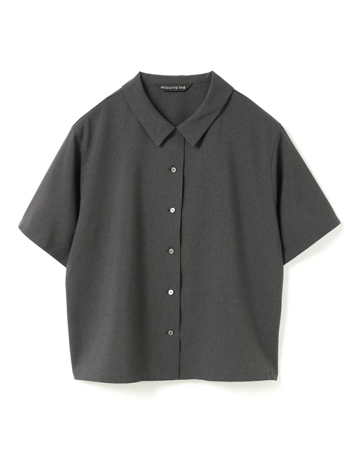 日本製【mizuiroind】ポプリンハーフスリーブシャツ　チャコールグレー mizuiro ind ポプリンハーフスリーブシャツ｜ MARcourt ONLINE STORE