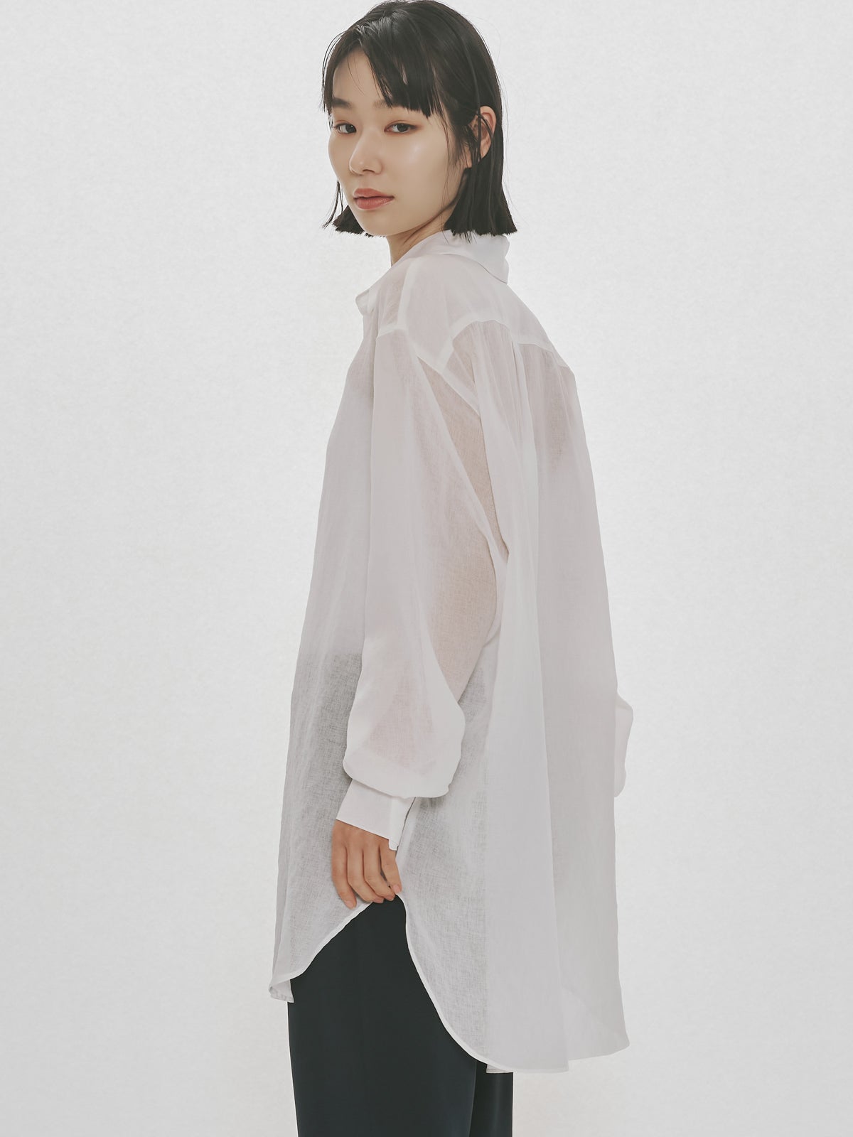 MIDIUMISOLID for Ladies シアーロングスリーブシャツ[A]｜ MARcourt