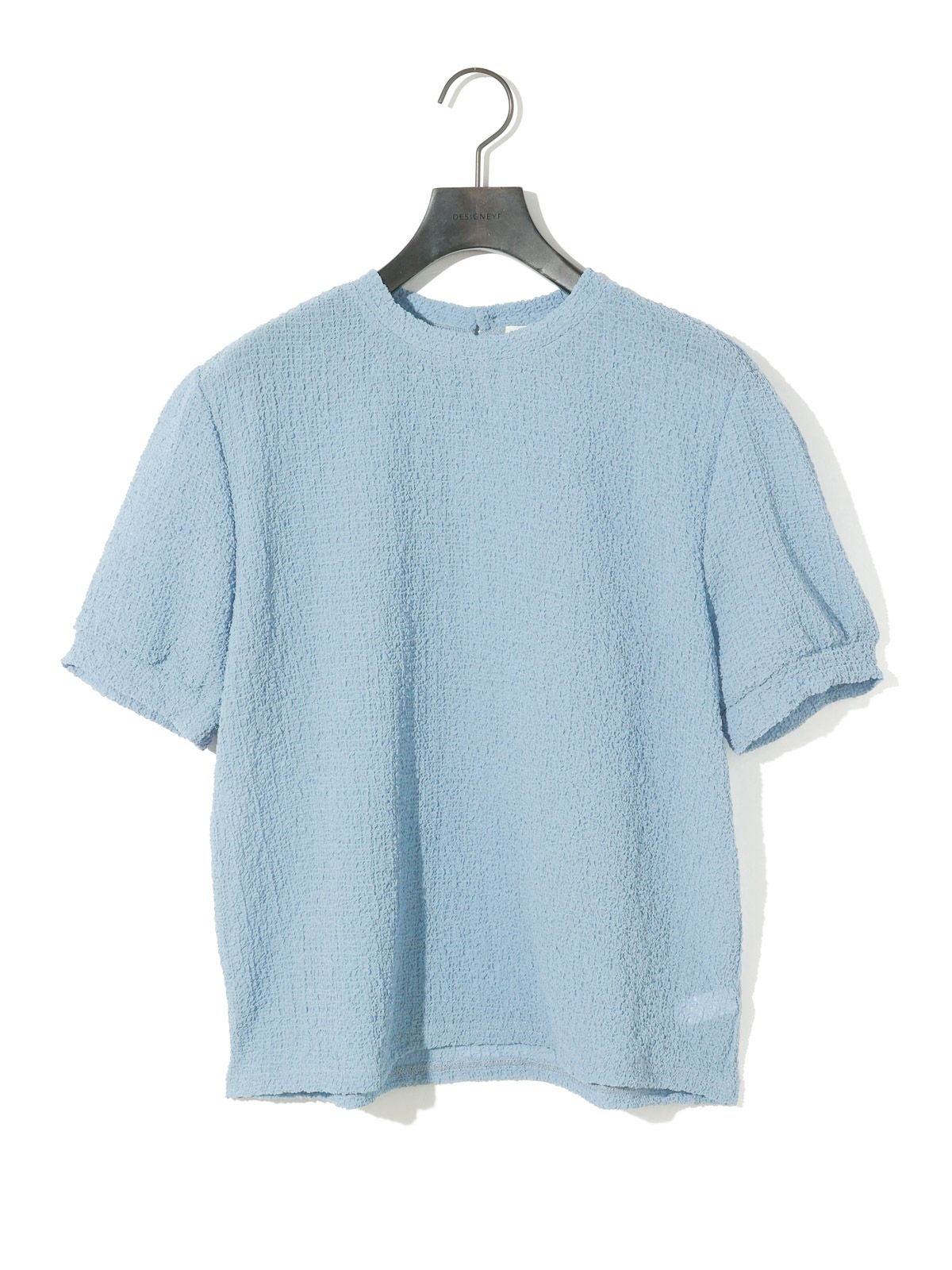 MIDIUMISOLID for Ladies シアークルーネックパフスリーブプルオーバー