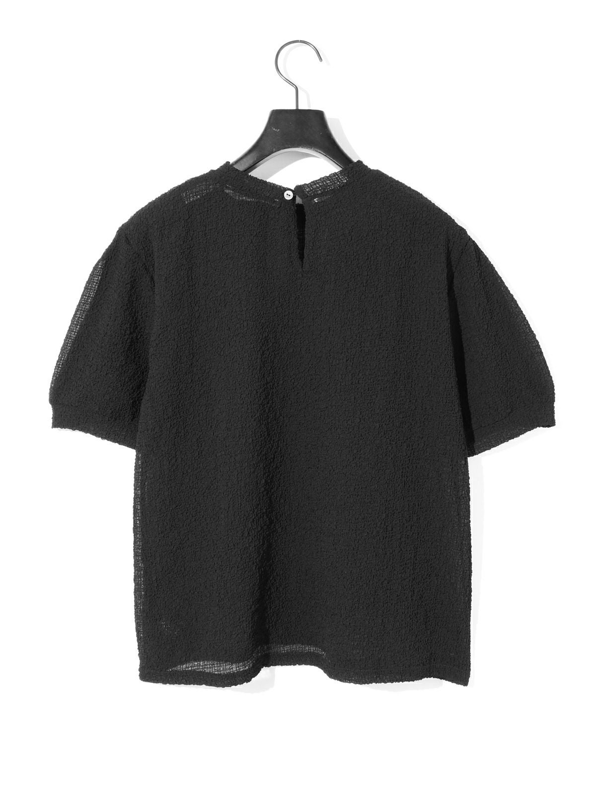 MIDIUMISOLID for Ladies シアークルーネックパフスリーブプルオーバー