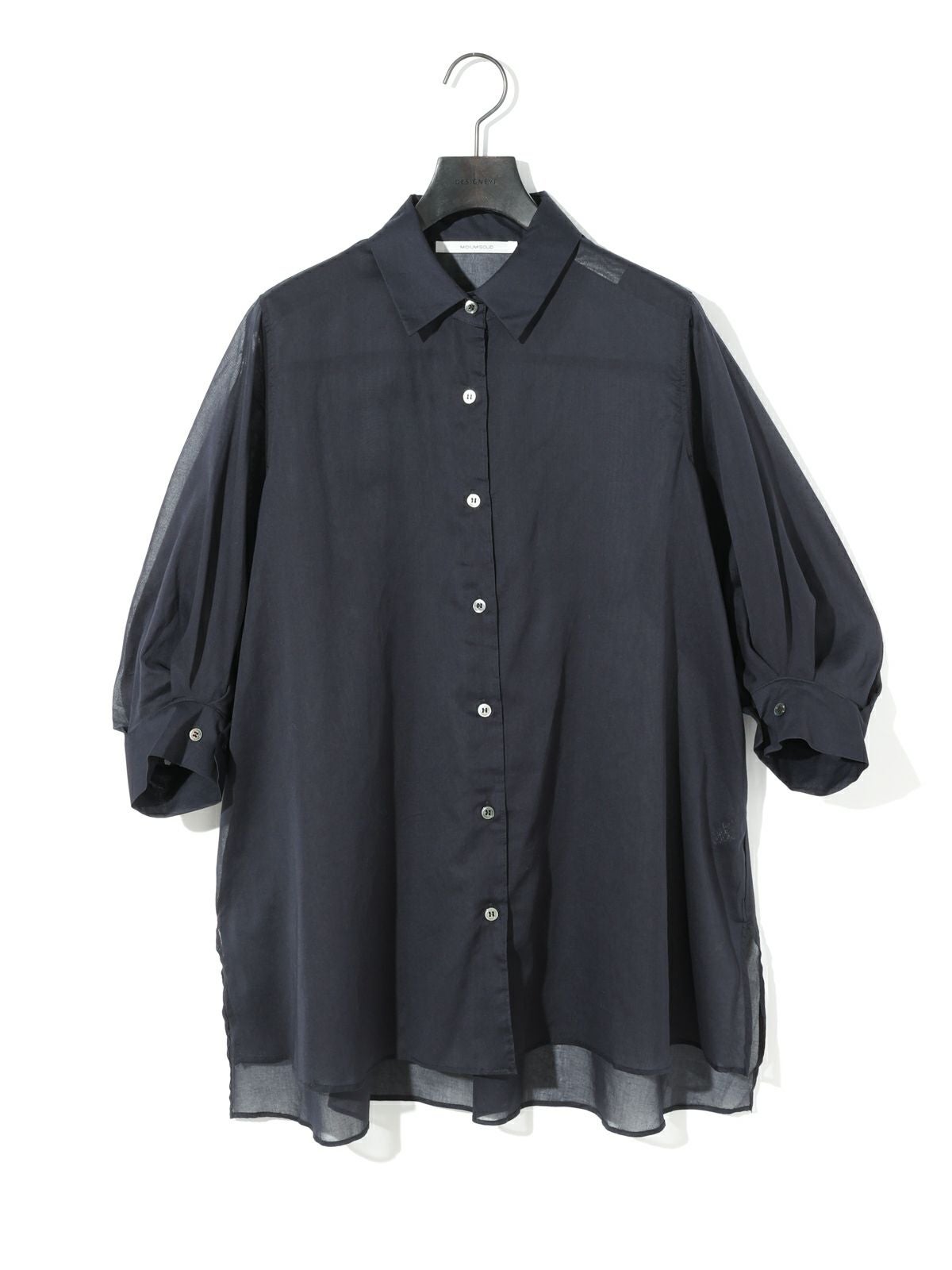 MIDIUMISOLID for Ladies シアースリットスリーブチュニックシャツ[A