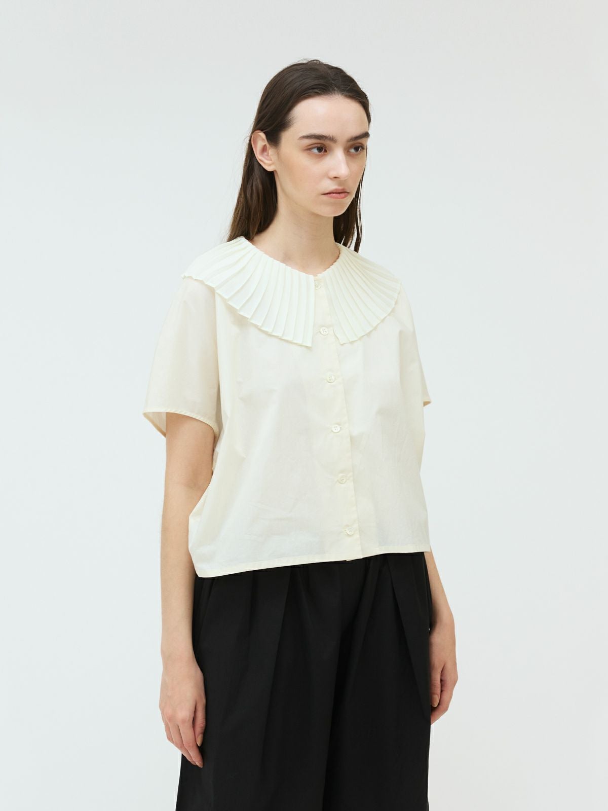 mizuiro ind プリーツカラーシャツ｜ MARcourt ONLINE STORE