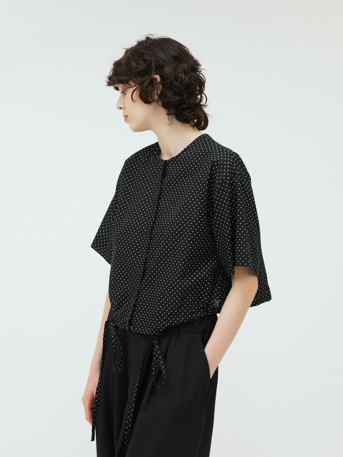 mizuiro ind ドットドローストリングシャツ｜ MARcourt ONLINE STORE