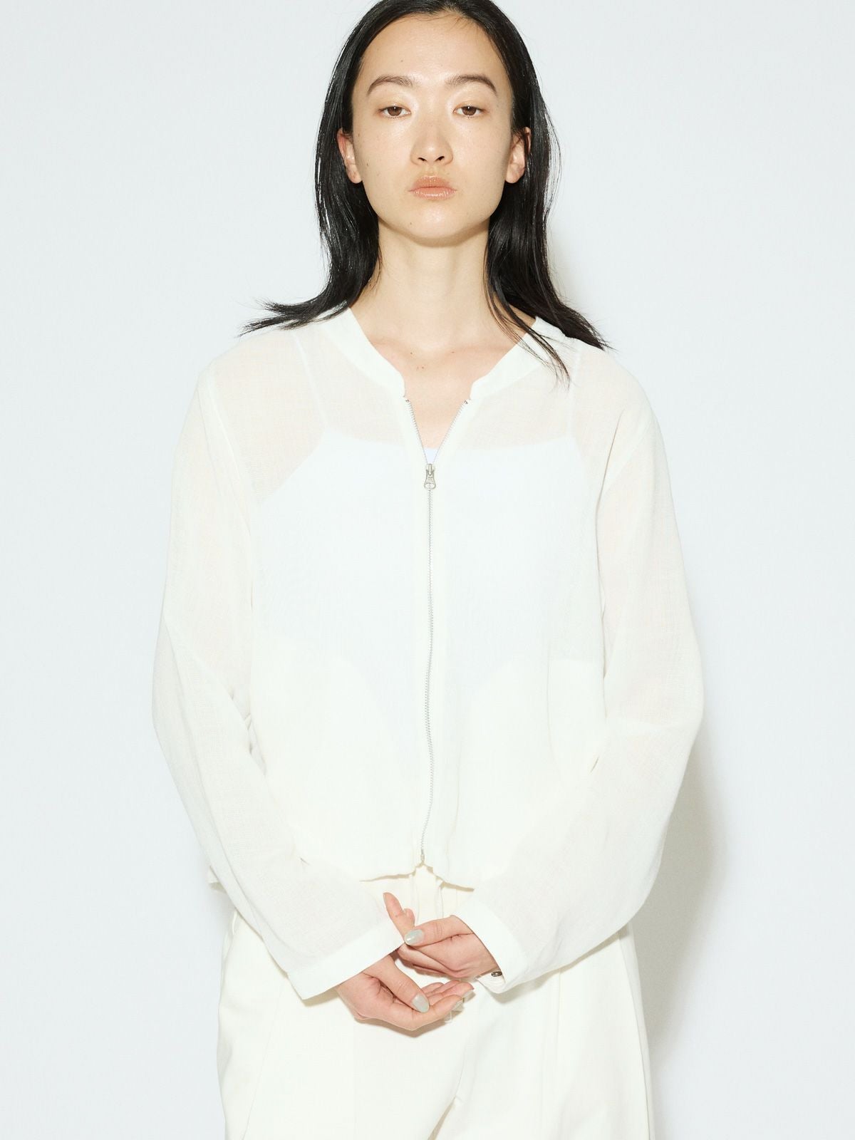 MIDIUMISOLID for Ladies リネンライクメッシュブルゾン[A]｜ MARcourt