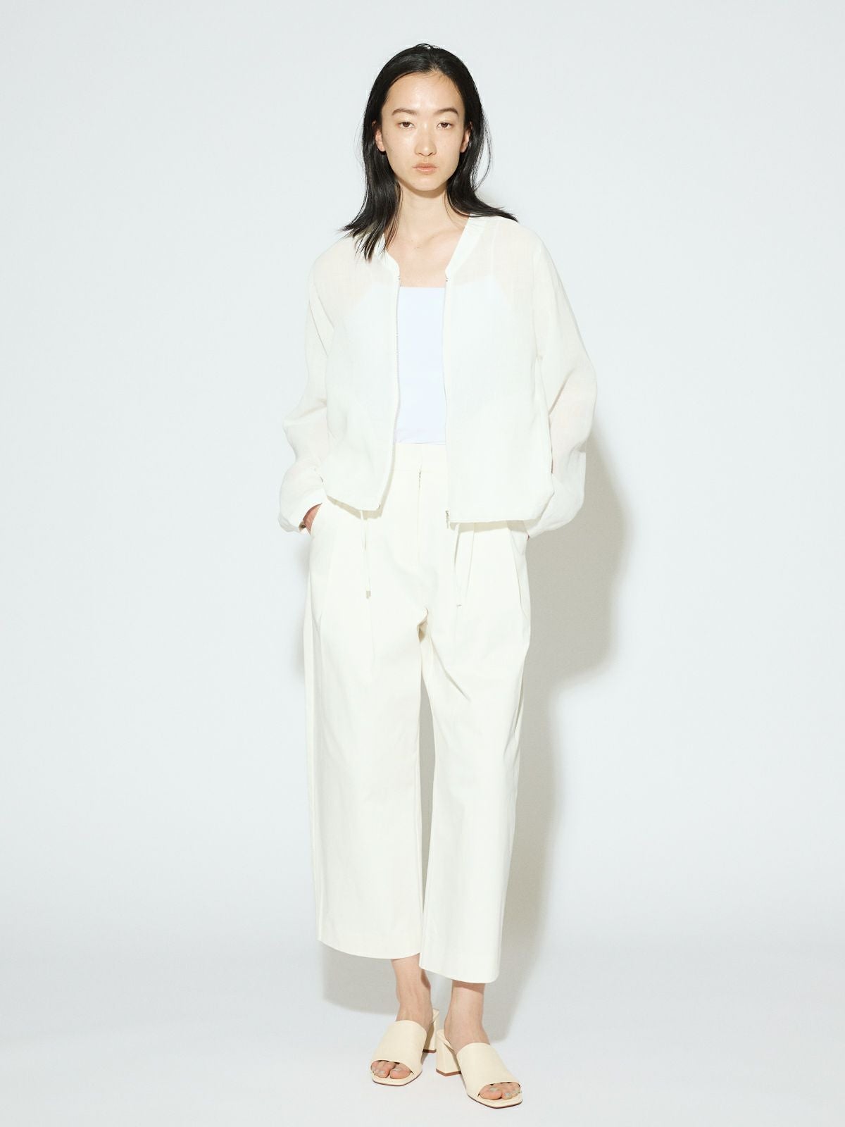 MIDIUMISOLID for Ladies リネンライクメッシュブルゾン[A]｜ MARcourt