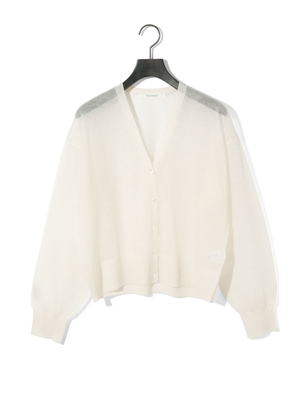 MIDIUMISOLID for Ladies シアーVネックショートカーディガン
