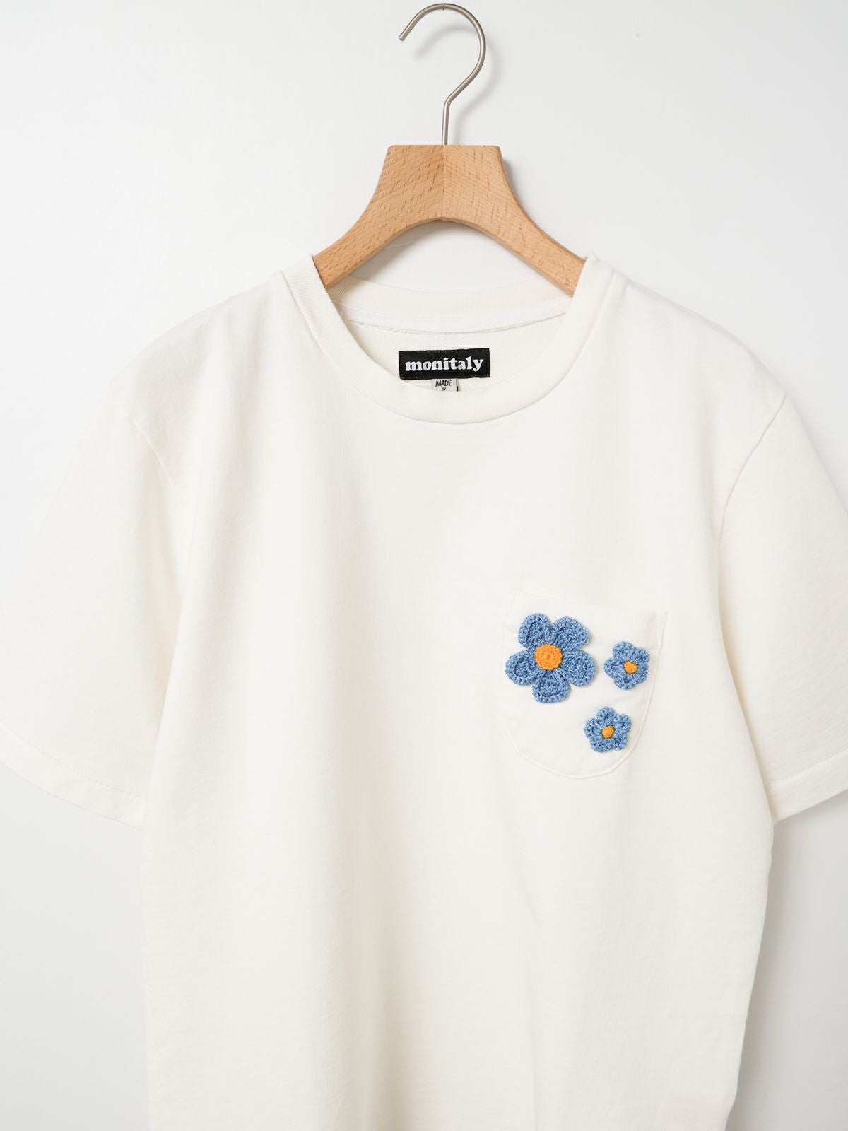 MONITALY かぎ針編み花モチーフTシャツ Crochet Flower Tee｜ MARcourt