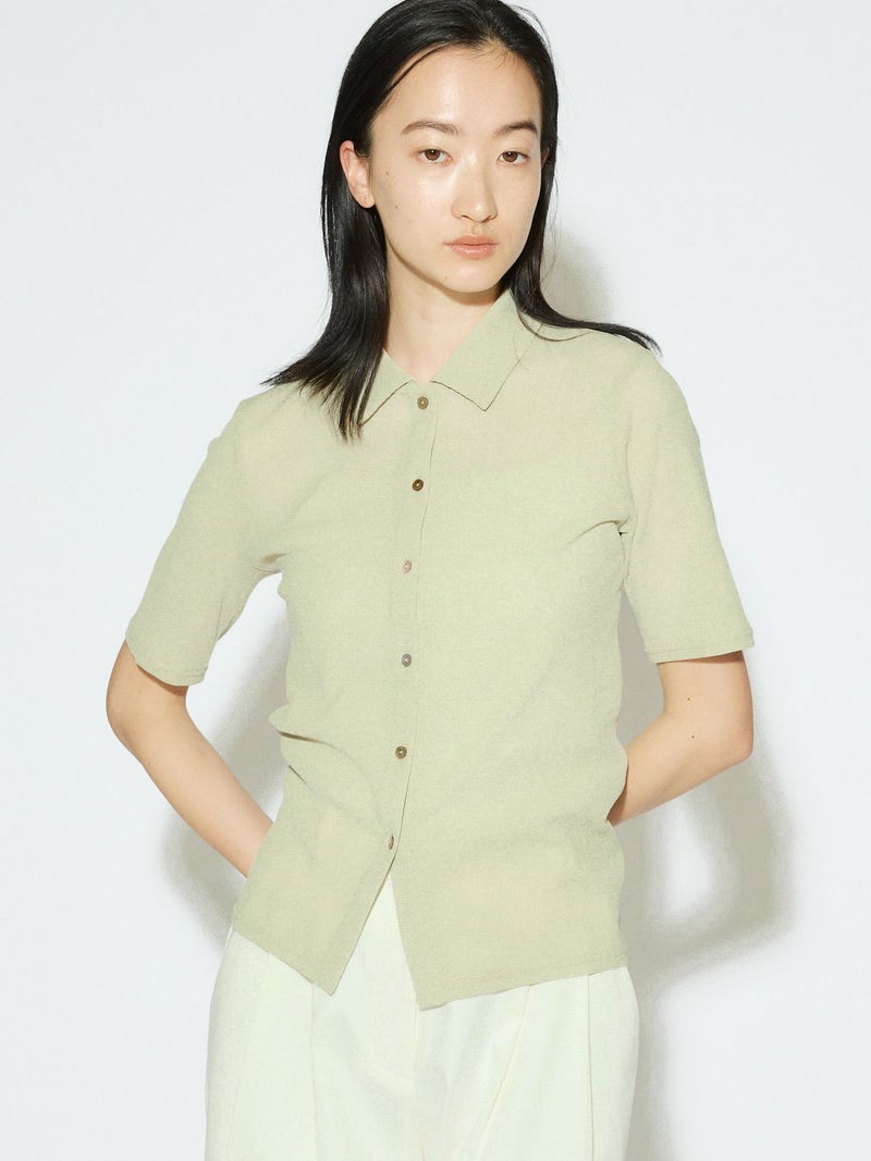 MIDIUMISOLID シアーコンパクトポロシャツ