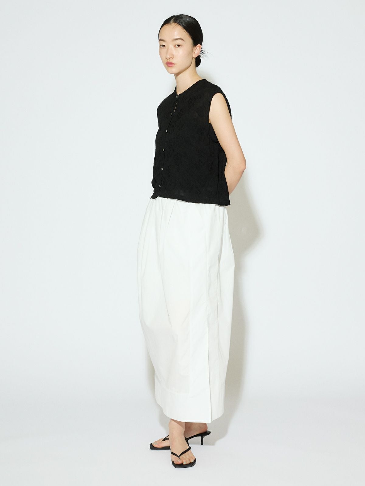 MIDIUMISOLID for Ladies サイドスイッチイージーロングスカート[A