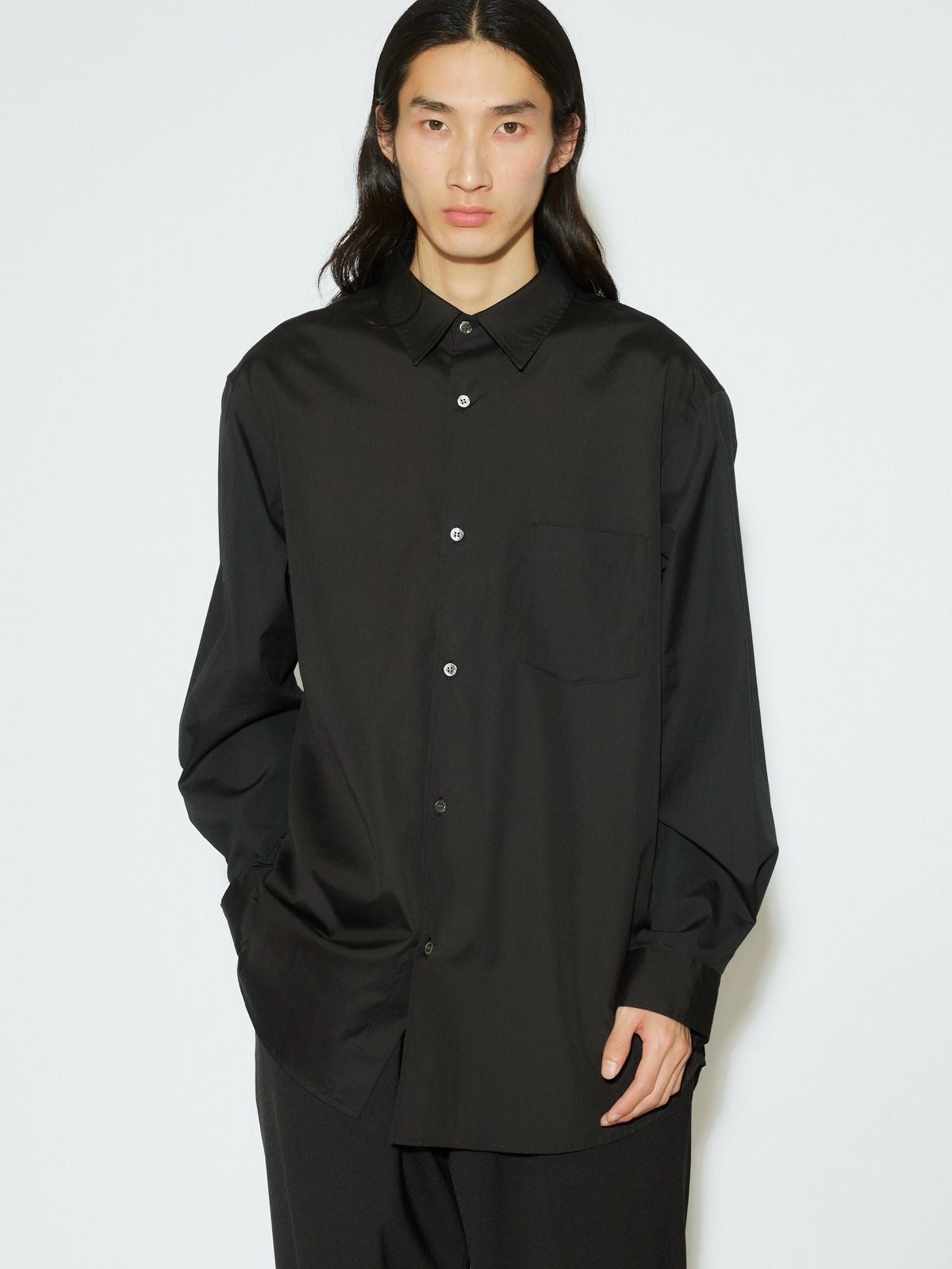 【美品】MINIMUS（ミニマス）長袖シャツ ブラック Lサイズ MIDIUMISOLID Men's リラックスシャツ[A]｜ MARcourt ONLINE STORE