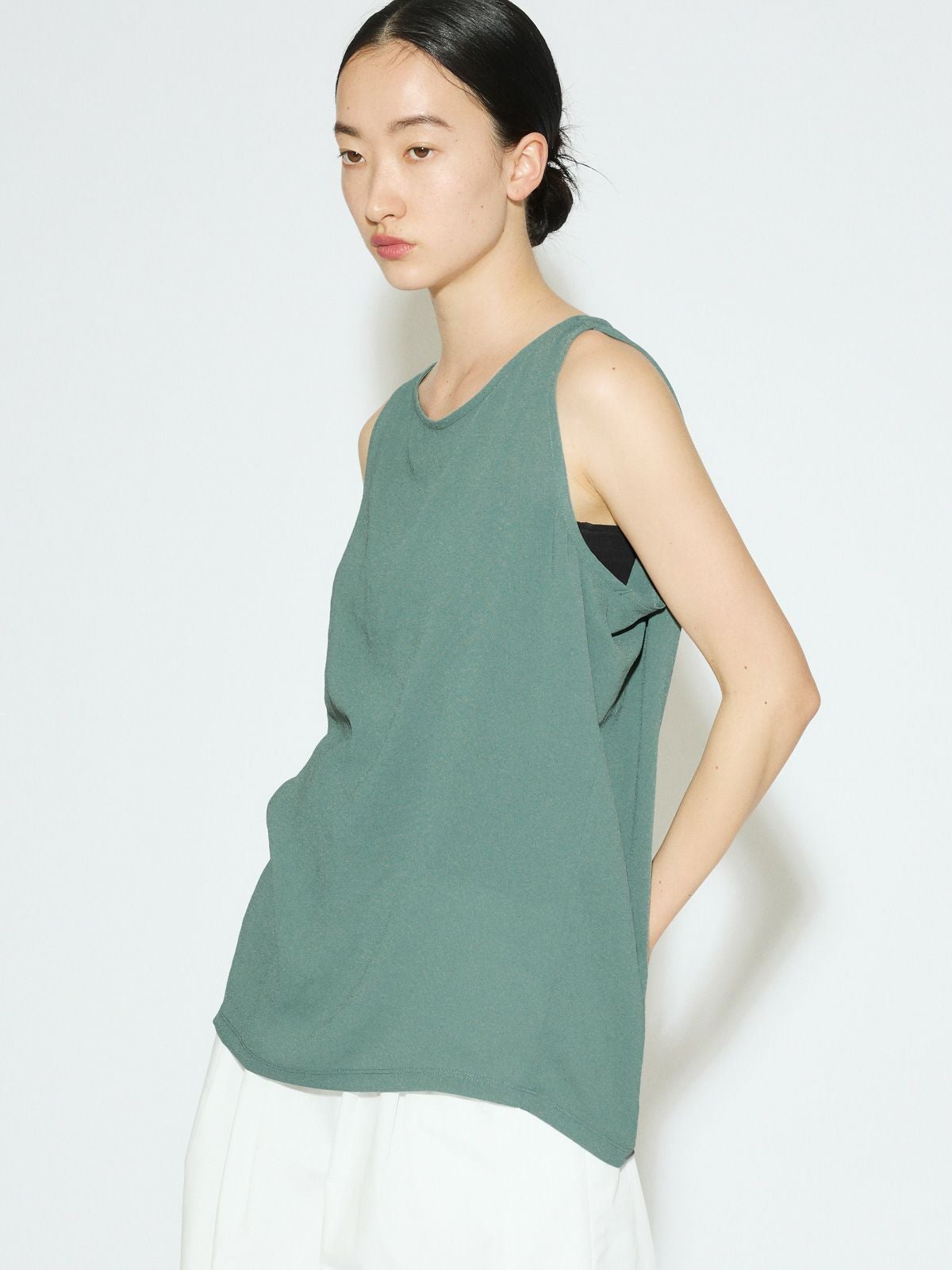 MIDIUMISOLID for Ladies ノースリーブタックワイドプルオーバー[A