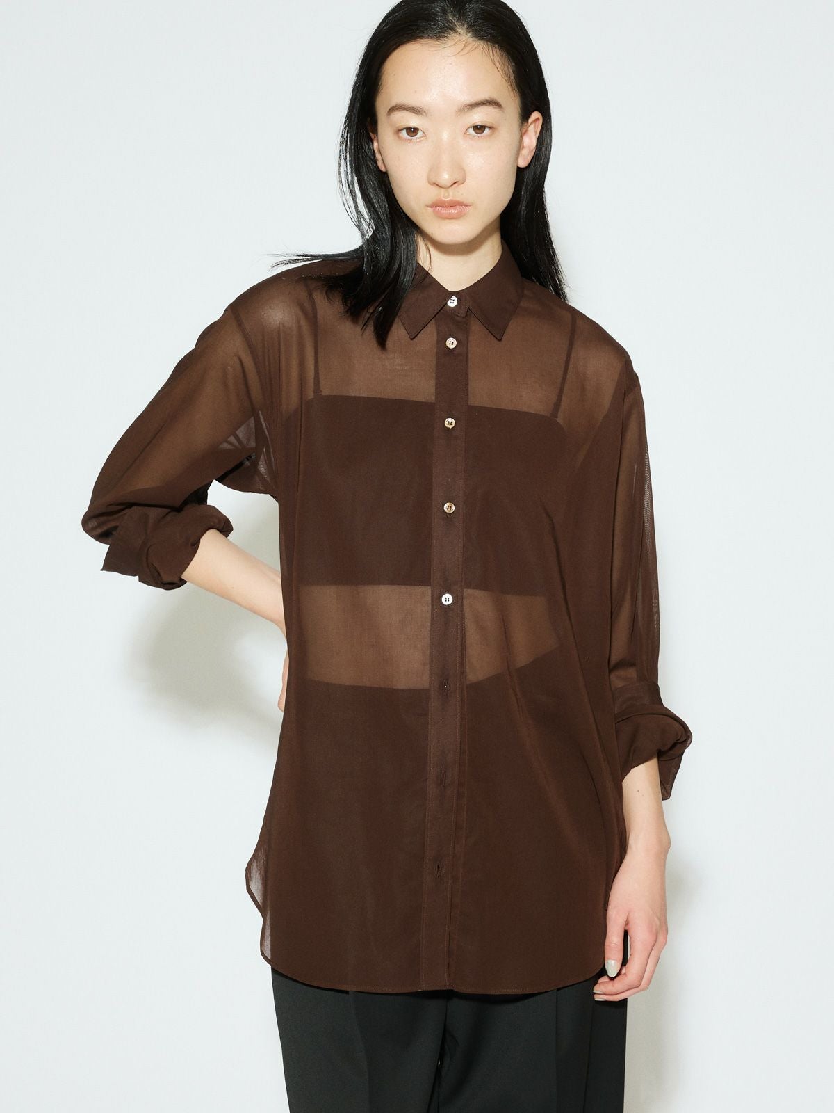MIDIUMISOLID for Ladies シアーボイルベーシックシャツ[A]｜ MARcourt