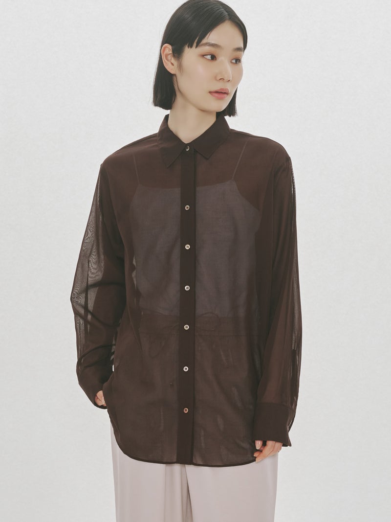 MIDIUMISOLID シアーボイルベーシックシャツ