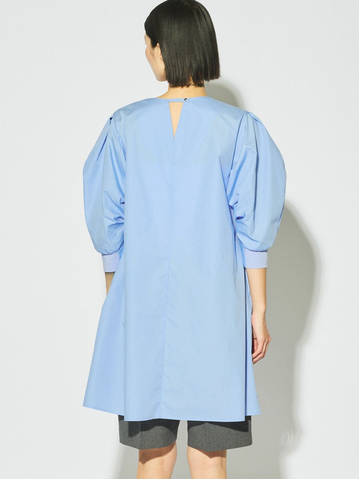 MIDIUMISOLID for Ladies バックスリットボリュームスリーブチュニック