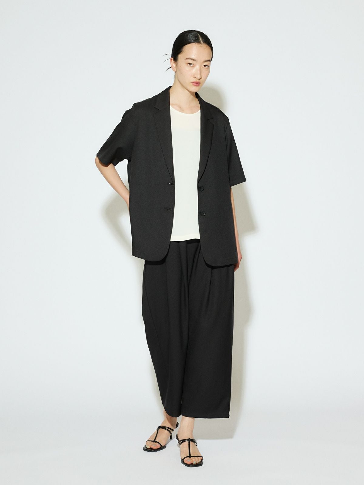 MIDIUMISOLID for Ladies ハーフスリーブテーラードジャケット