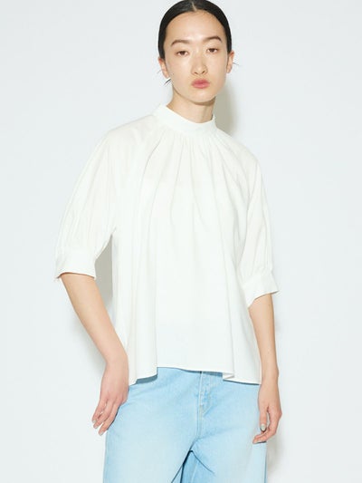 MIDIUMISOLID for Ladies ハイネックギャザーブラウス[A]｜ MARcourt 
