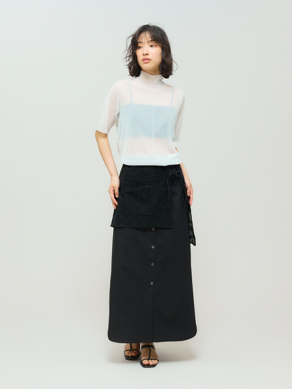 MIDIUMISOLID for Ladies レースレイヤードスカート[A]｜ MARcourt
