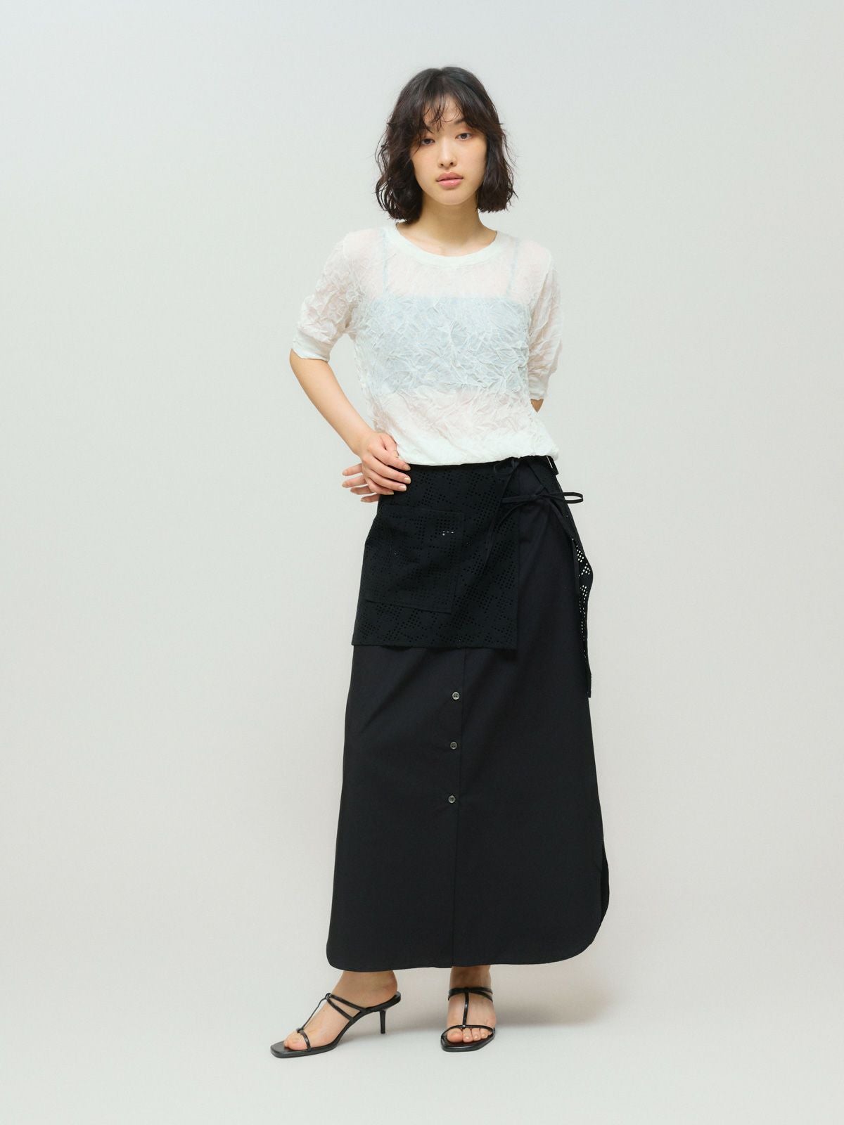MIDIUMISOLID for Ladies レースレイヤードスカート[A]｜ MARcourt
