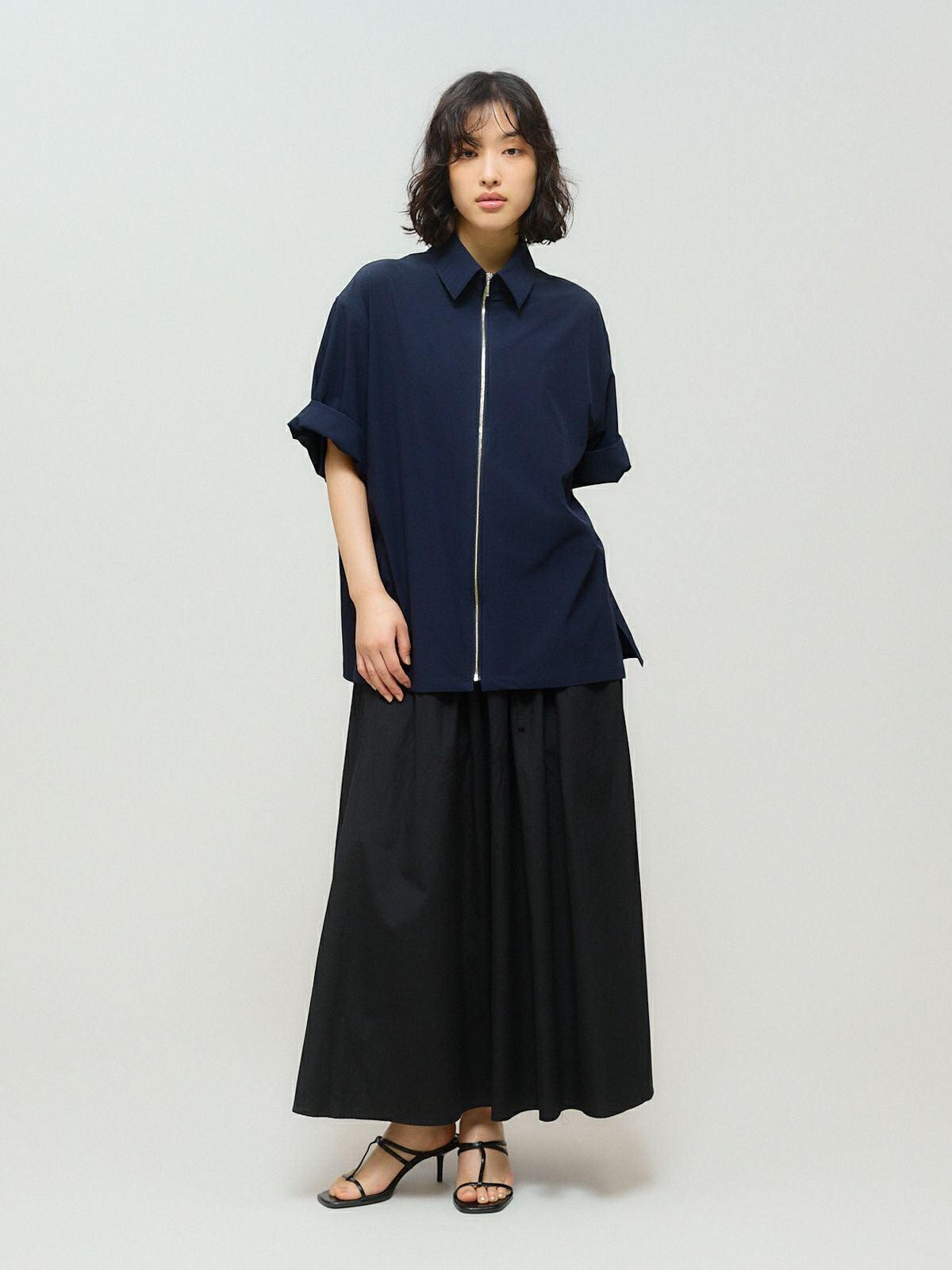 MIDIUMISOLID for Ladies タックギャザーボリュームスカート[A