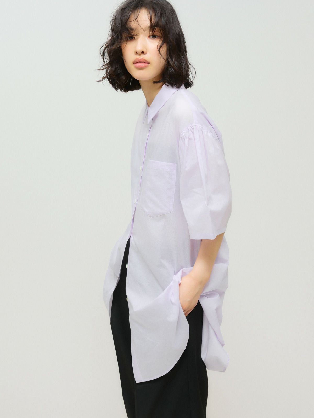 MIDIUMISOLID for Ladies ハーフスリーブワイドシャツ[A]｜ MARcourt