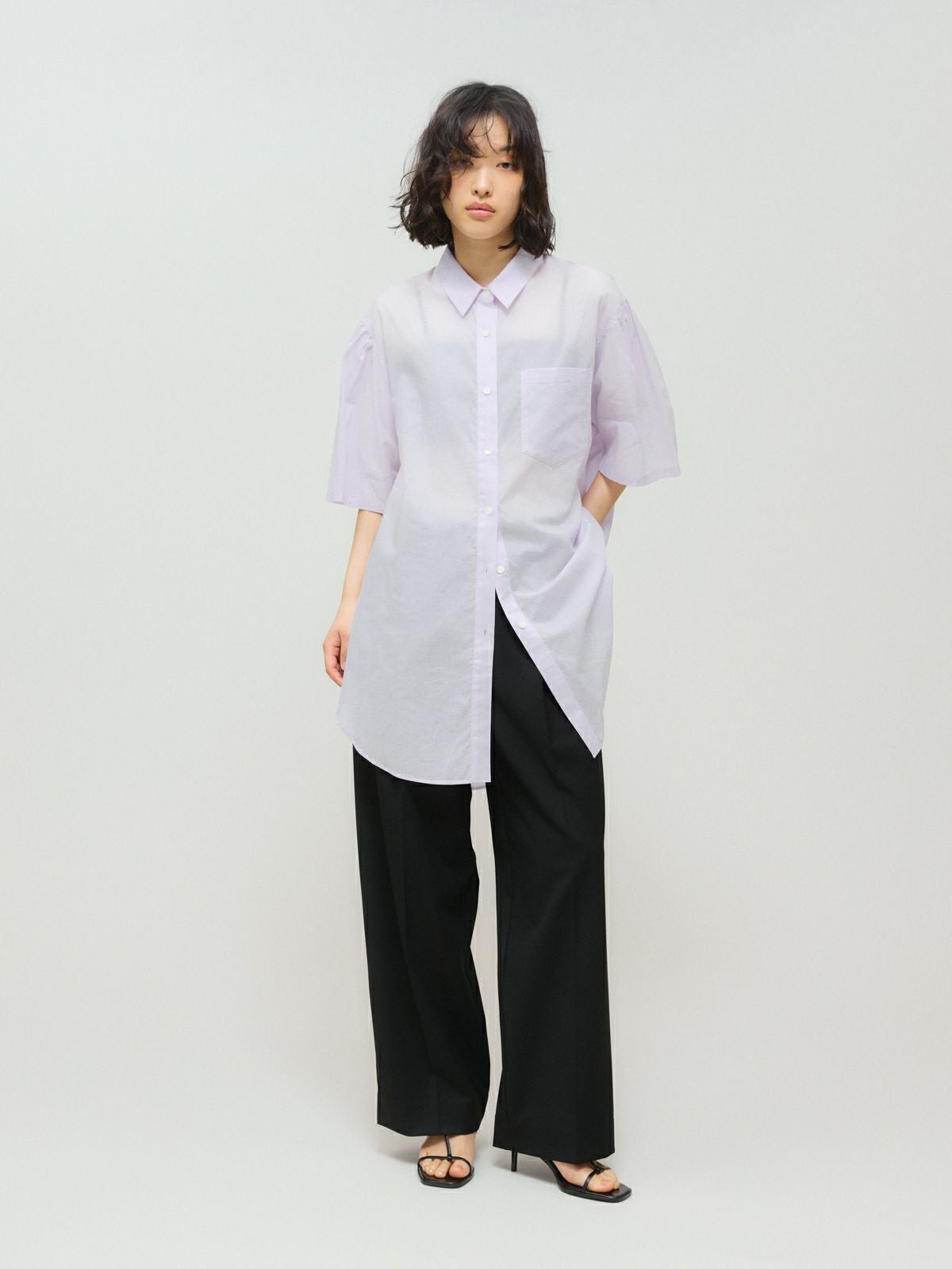 MIDIUMISOLID for Ladies ハーフスリーブワイドシャツ[A]｜ MARcourt