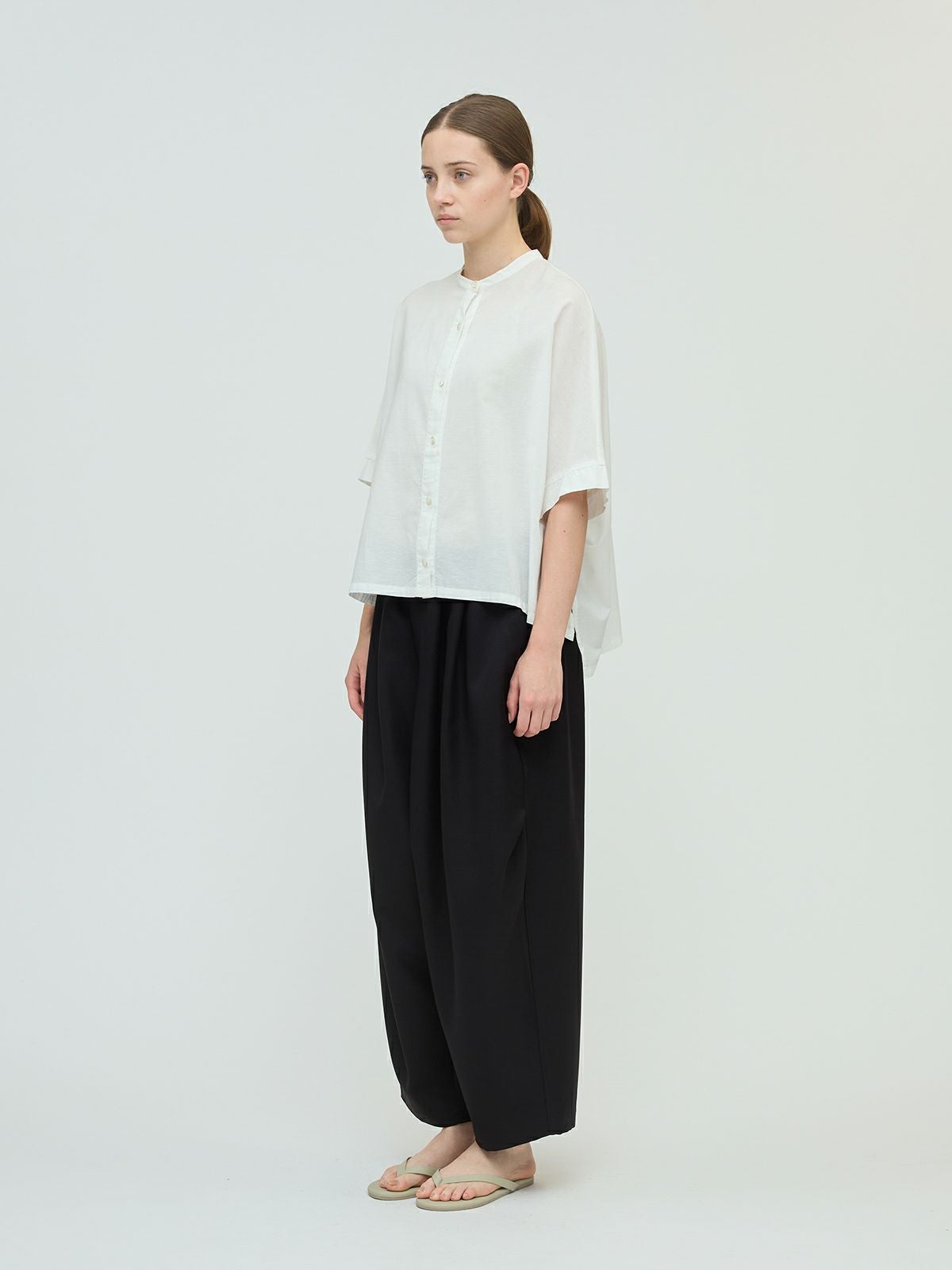 mizuiro ind リネンスタンドカラーワイドシャツ｜ MARcourt ONLINE