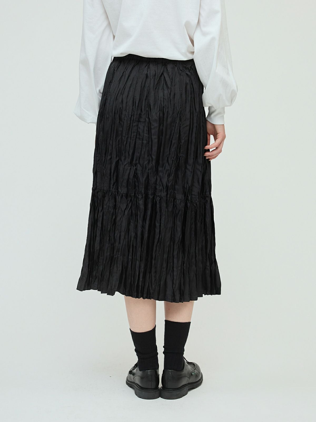 3/9(月)正午販売終了】mizuiro ind サテンワッシャープリーツスカート