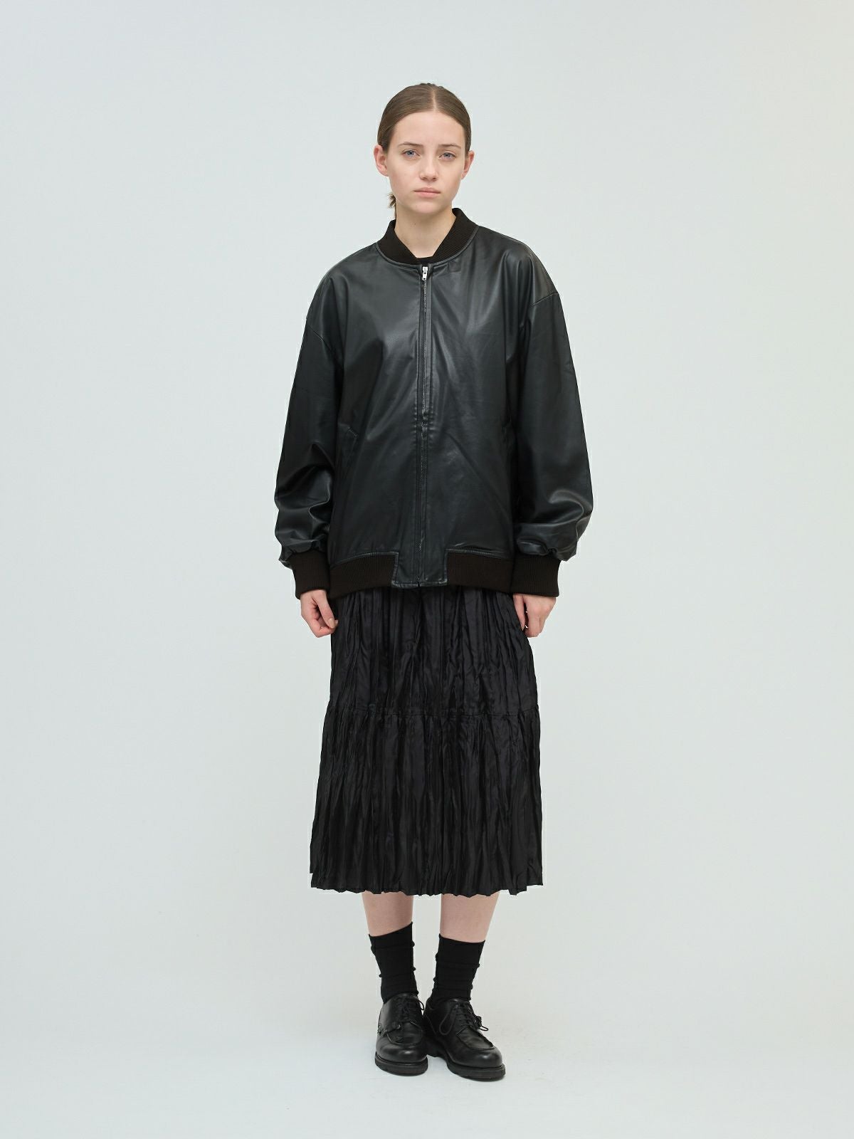 3/9(月)正午販売終了】mizuiro ind サテンワッシャープリーツスカート