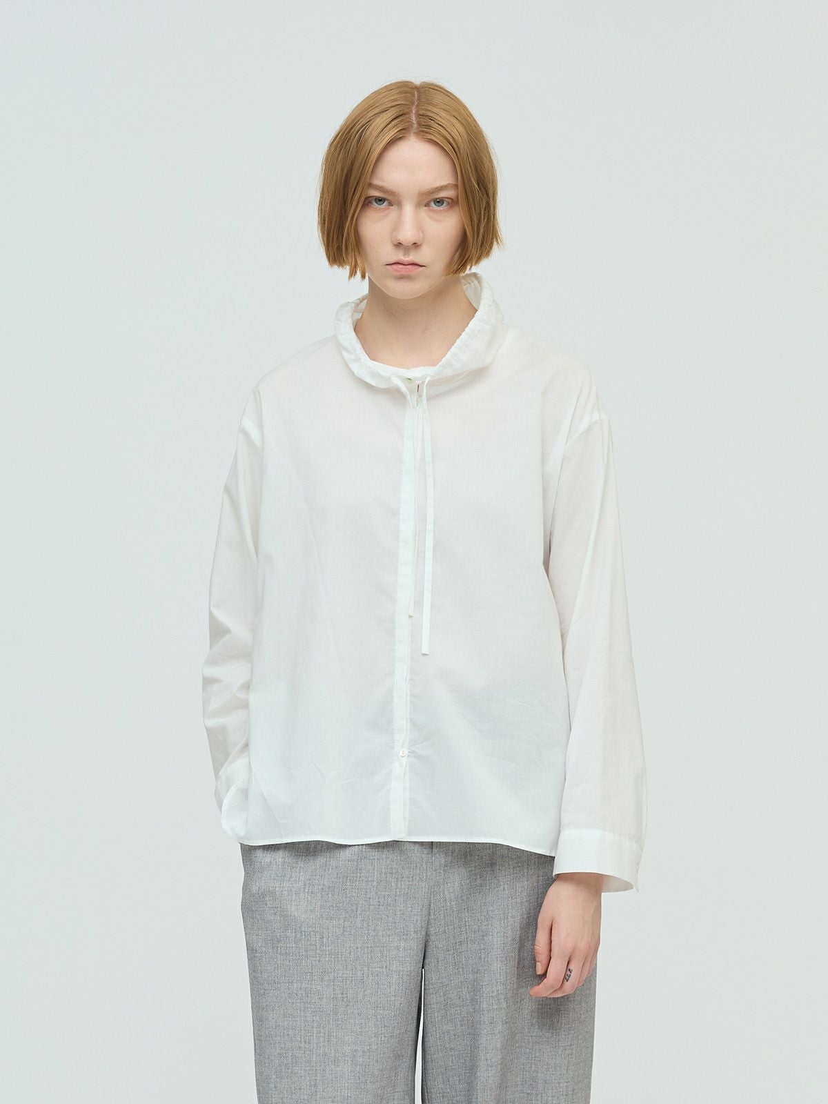 mizuiro ind ギャザースタンドカラーシャツ｜ MARcourt ONLINE STORE