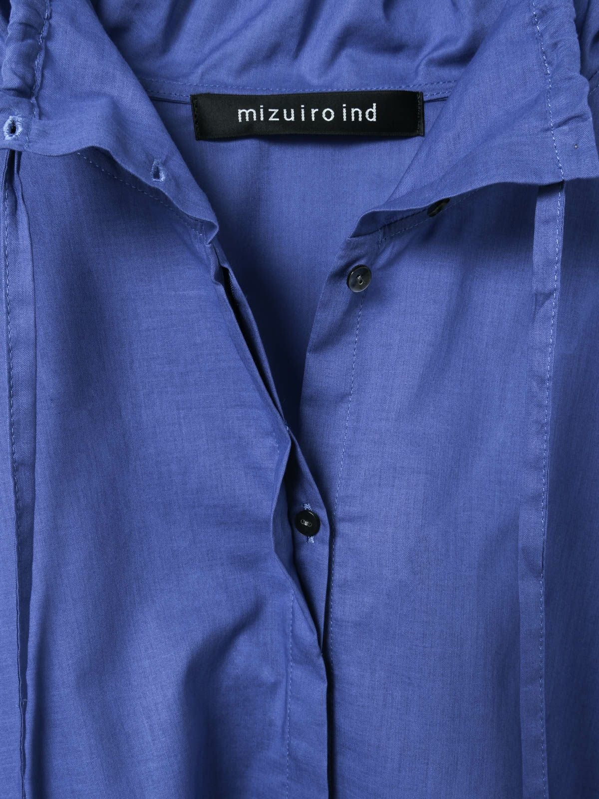 mizuiro ind ギャザースタンドカラーシャツ mizuiro ind｜gathered stand collar shirt ギャザースタンドカラー