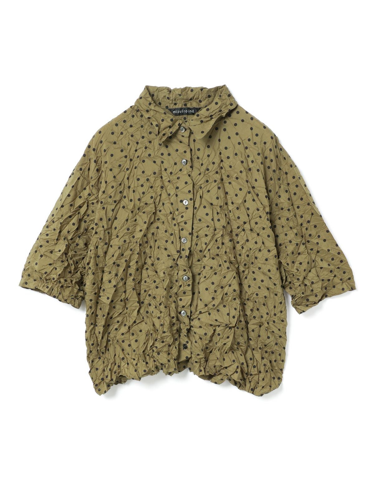 mizuiro ind ドットプリントキャッチワッシャーシャツ｜ MARcourt