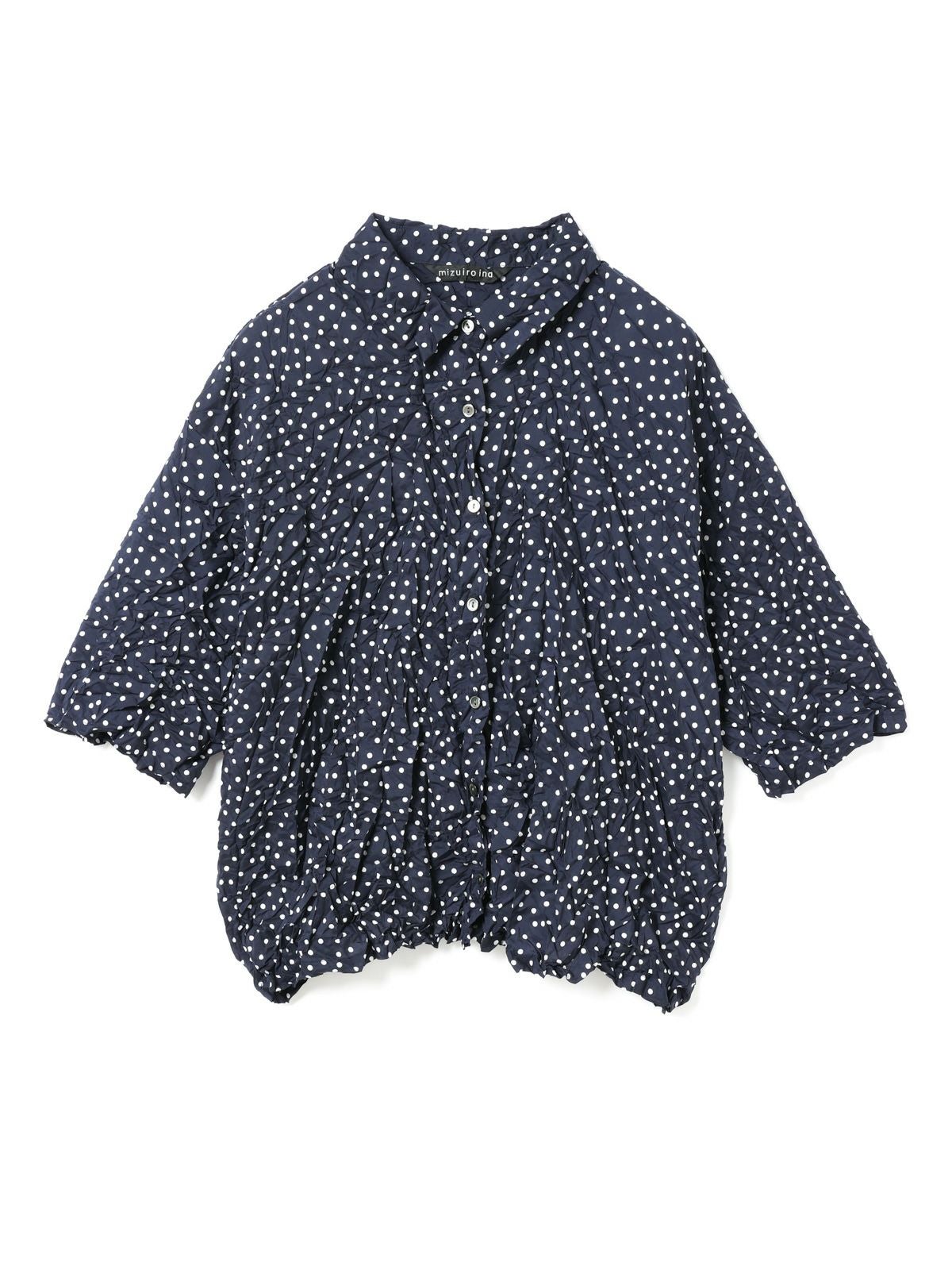 mizuiro ind ドットプリントキャッチワッシャーシャツ｜ MARcourt