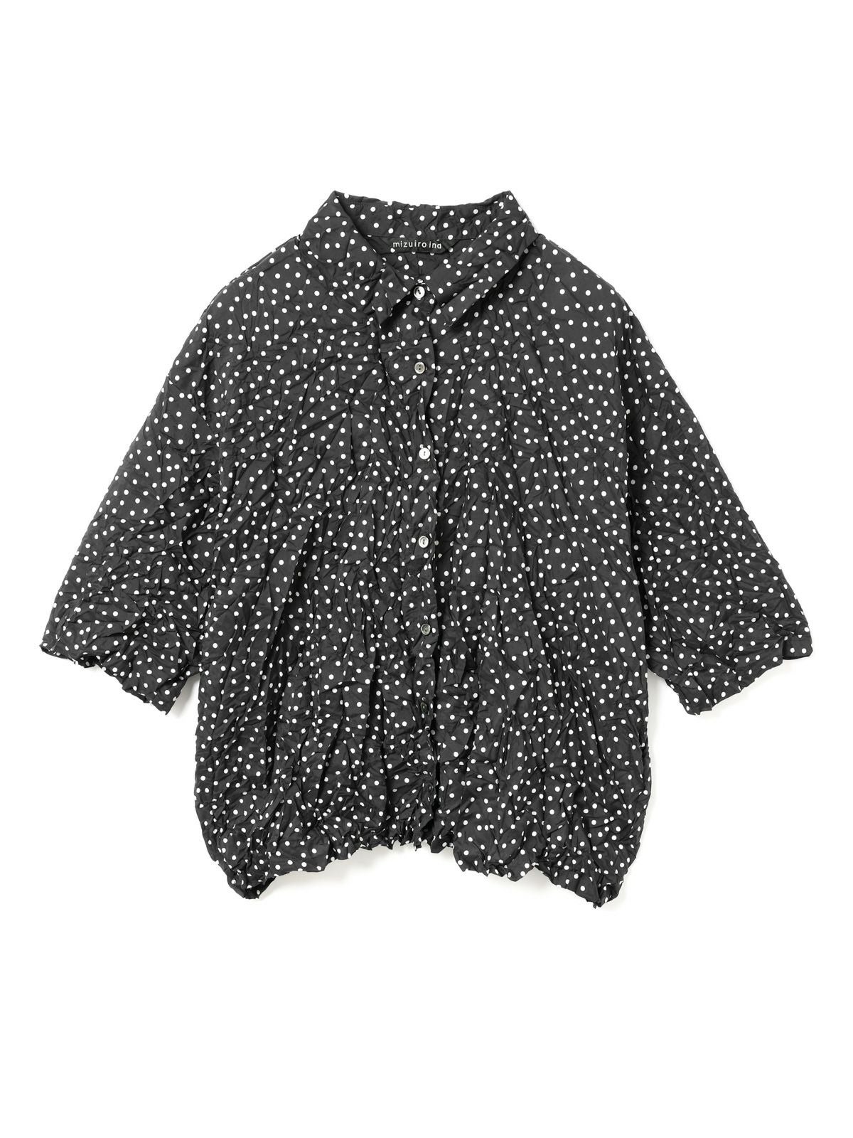 mizuiro ind ドットプリントキャッチワッシャーシャツ｜ MARcourt