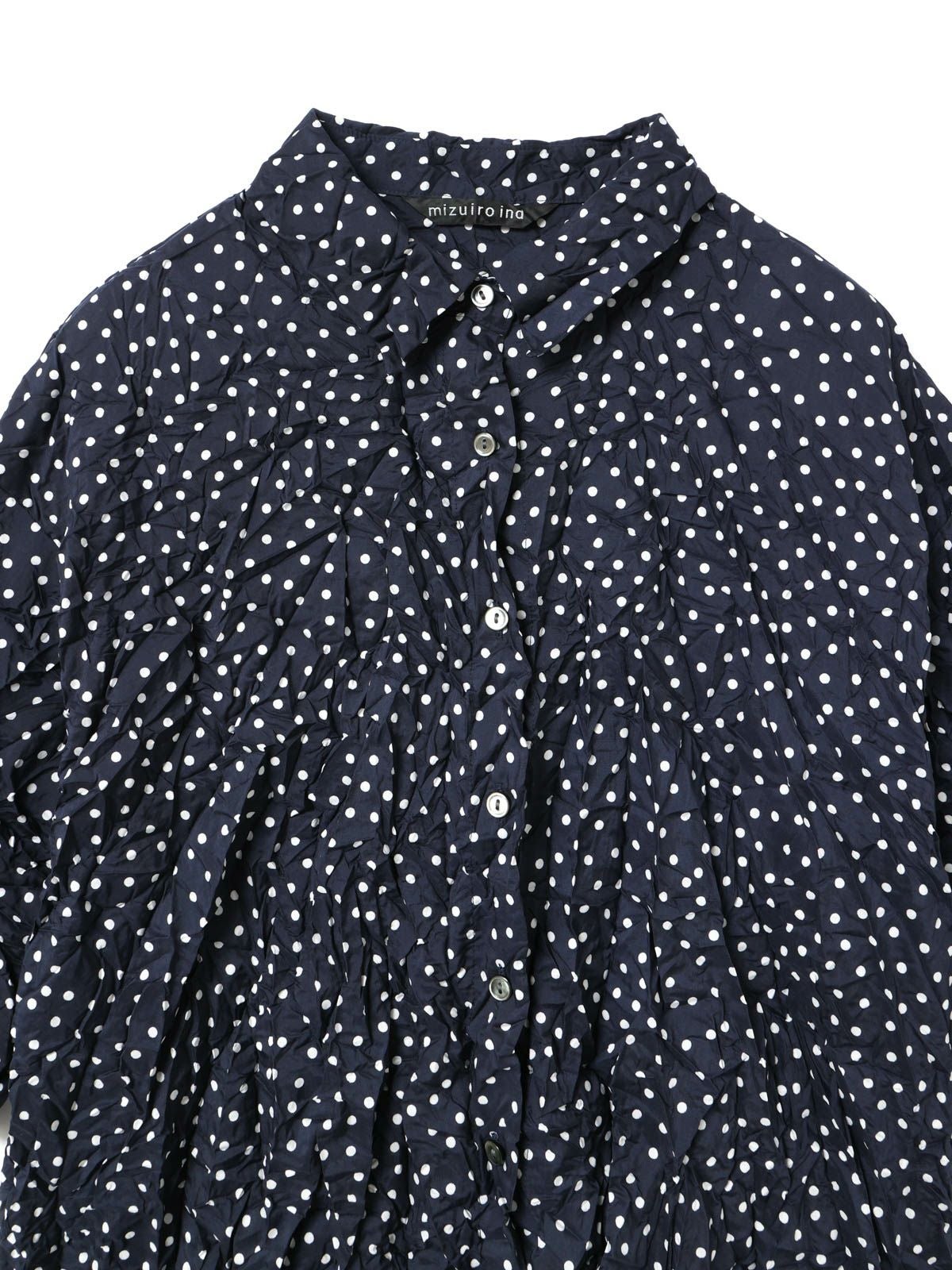 mizuiro ind ドットプリントキャッチワッシャーシャツ｜ MARcourt