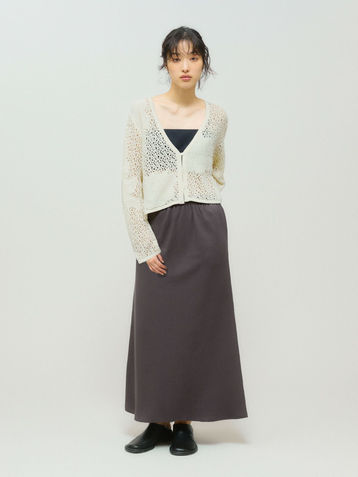 MIDIUMISOLID for Ladies レースメッシュカーディガン｜ MARcourt